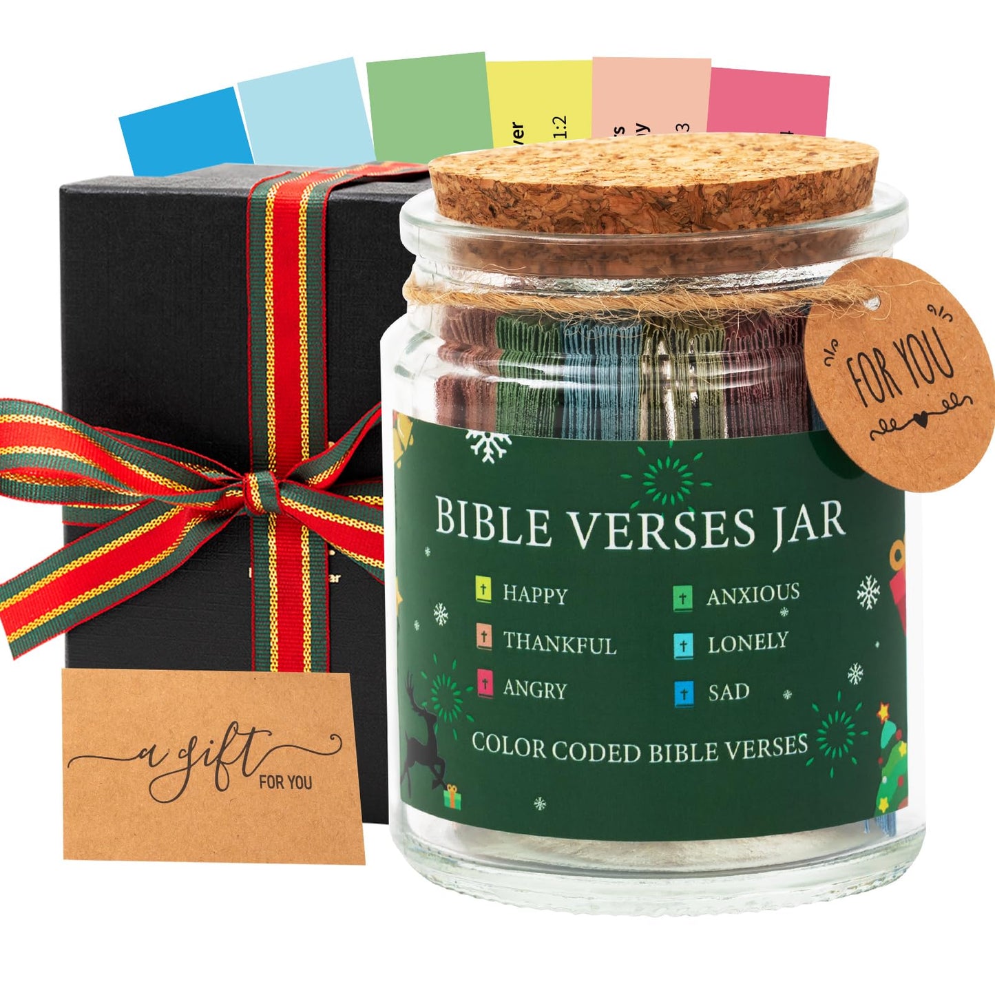 Bible Verse Jar Read Me When Bible Verse Jar for Daily Encouragement | Hope Holy Prayer Cards Religious Baptism Graduation Gift for Her, Gifts for Mom from Daughter Son, Christian Gifts for Women BST326H