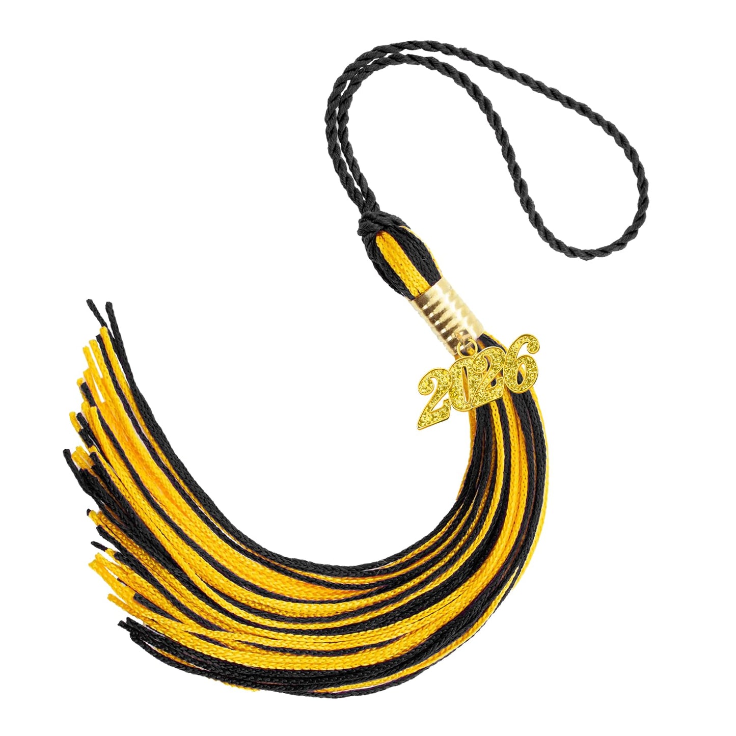 2026 Tassel Graduation, Black and Gold Graduation Tassel, 2026 Graduations Cap Tassels, Gradutate Cap Tassels with 2026 Year Gold Charms for Grad Cap Hat Ceremonies Memorial Graduations Decorations BST220