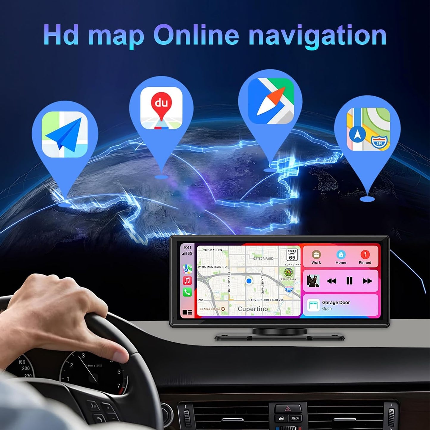 Wireless CarPlay Adapter for iPhone, HD Navigation Vehicle-Level Chip Stable Connect, Bluetooth CarPlay Plug & Play Convert Wired to Wireless CarPlay Adapter iOS 10+ & Cars from 2015+ WN420