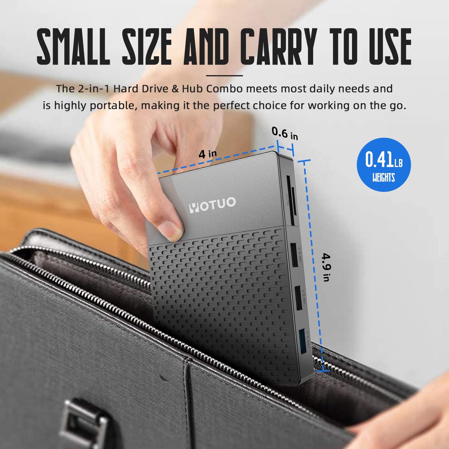 YOTUO 1TB External Hard Drive, USB C Multiport Hub HDD 7-in-1 RD12