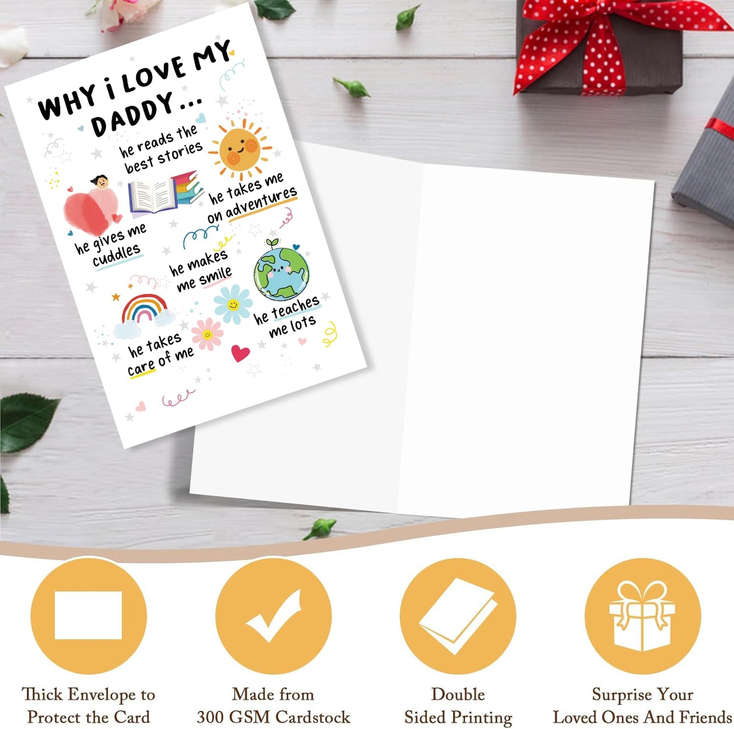 Funny Fathers Day Card for Dad Stepdad Bonus Dad Husband Grandpa, Humorous Happy Father's Day Card Gift from Son Daughter Grandson Granddaughter, Unique Fathers Day Card for Him BST202