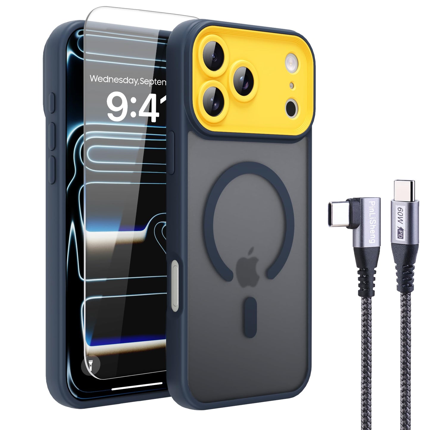 PinLiSheng for iPhone 17 Pro Max Case， Compatible with MagSafe, Shockproof Military-Grade Protection, Scratch-Resistant Back, Anti-Yellowing，Magnetic Phone Case for iPhone 17 Pro Max, Clear WN420