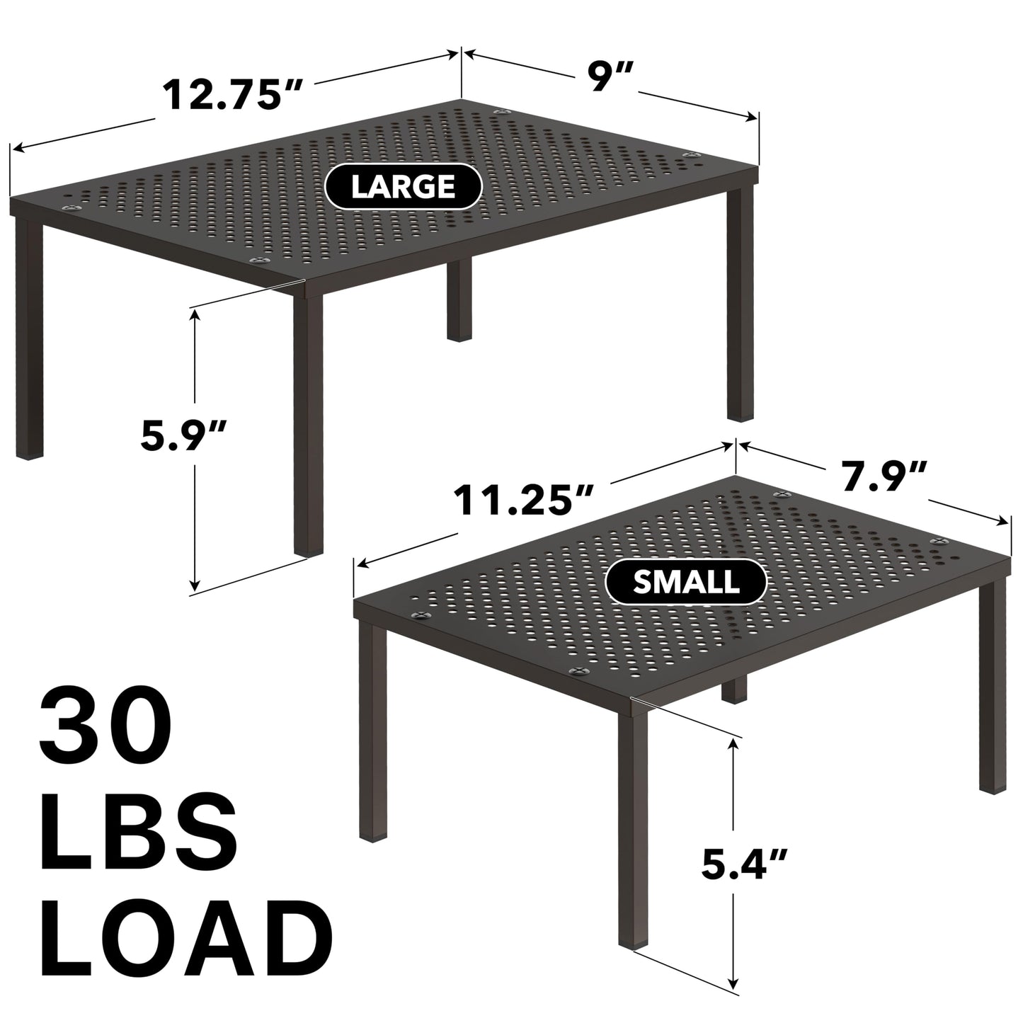 Simple Houseware Expandable Stackable Cabinet and Counter Shelf Organizer with Steel Surface, 9" D x 12.75" W x 5.9" H, Bronze