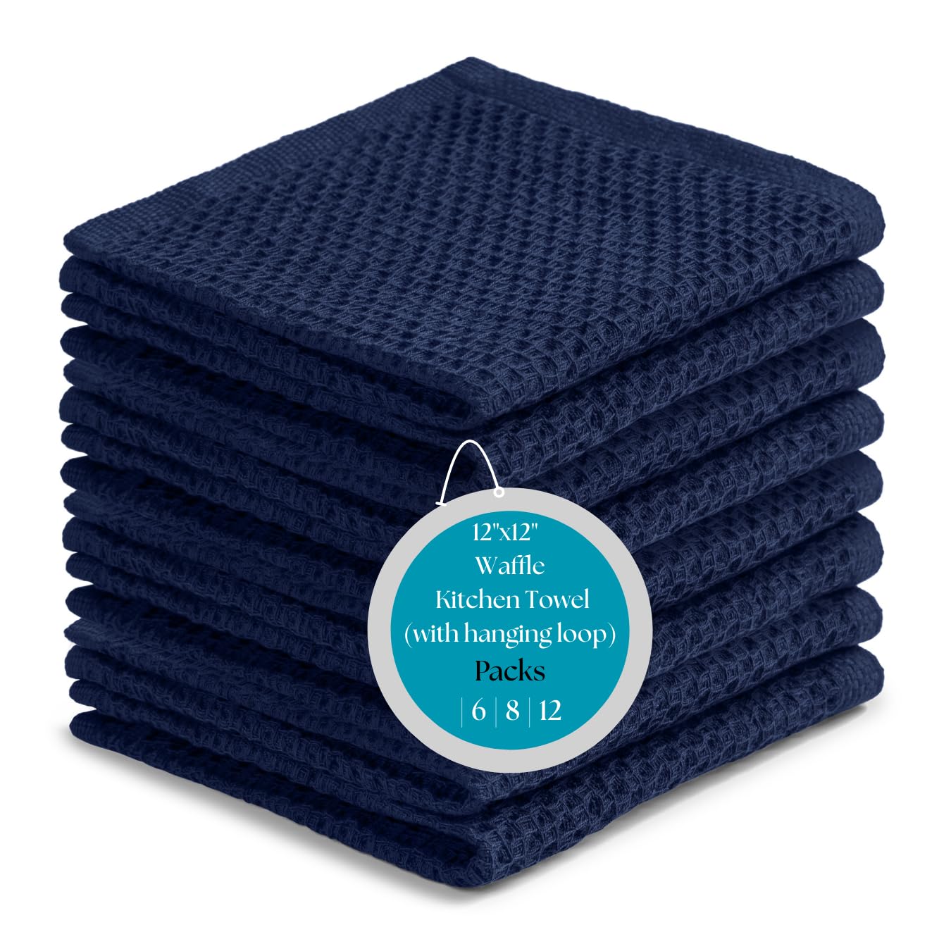 Cotton Waffle Weave Wash Cloths - Pack of 6 (12x12 Inches) | Ultra Soft, Absorbent Dish Cloths | Quick Dry, Dish Cloths & Dish Rags - Taupe/Grey (Kitchen Essentials) BST220