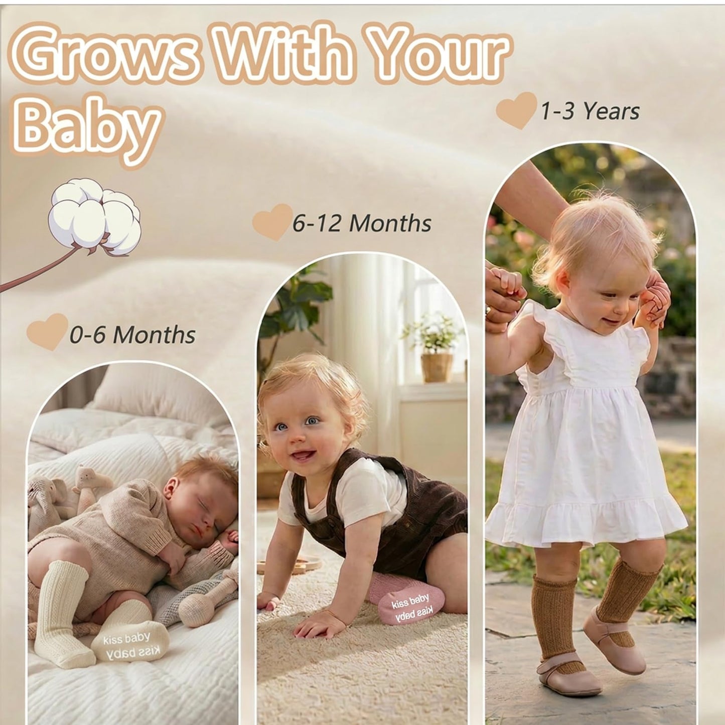 Toddler Girls Knee High Socks Soft Cotton Ruffle Long Tube Socks For Preemie Infant Newborn Toddler WN420