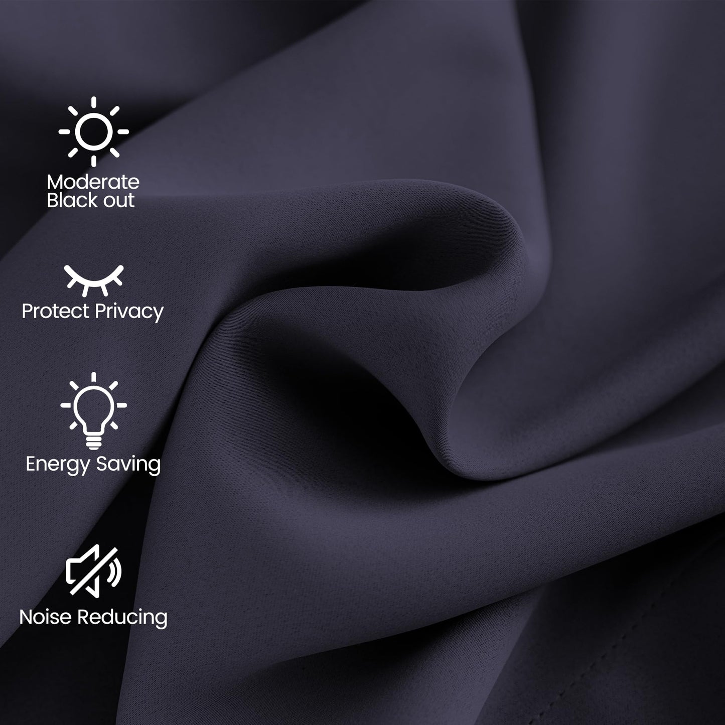 Extra Long Blackout Curtains, 12ft Room Darkening Grommet High Ceiling Drapes, 2 Story Curtains for Living Room(1 Panel, Navy, 52"x144") BST220