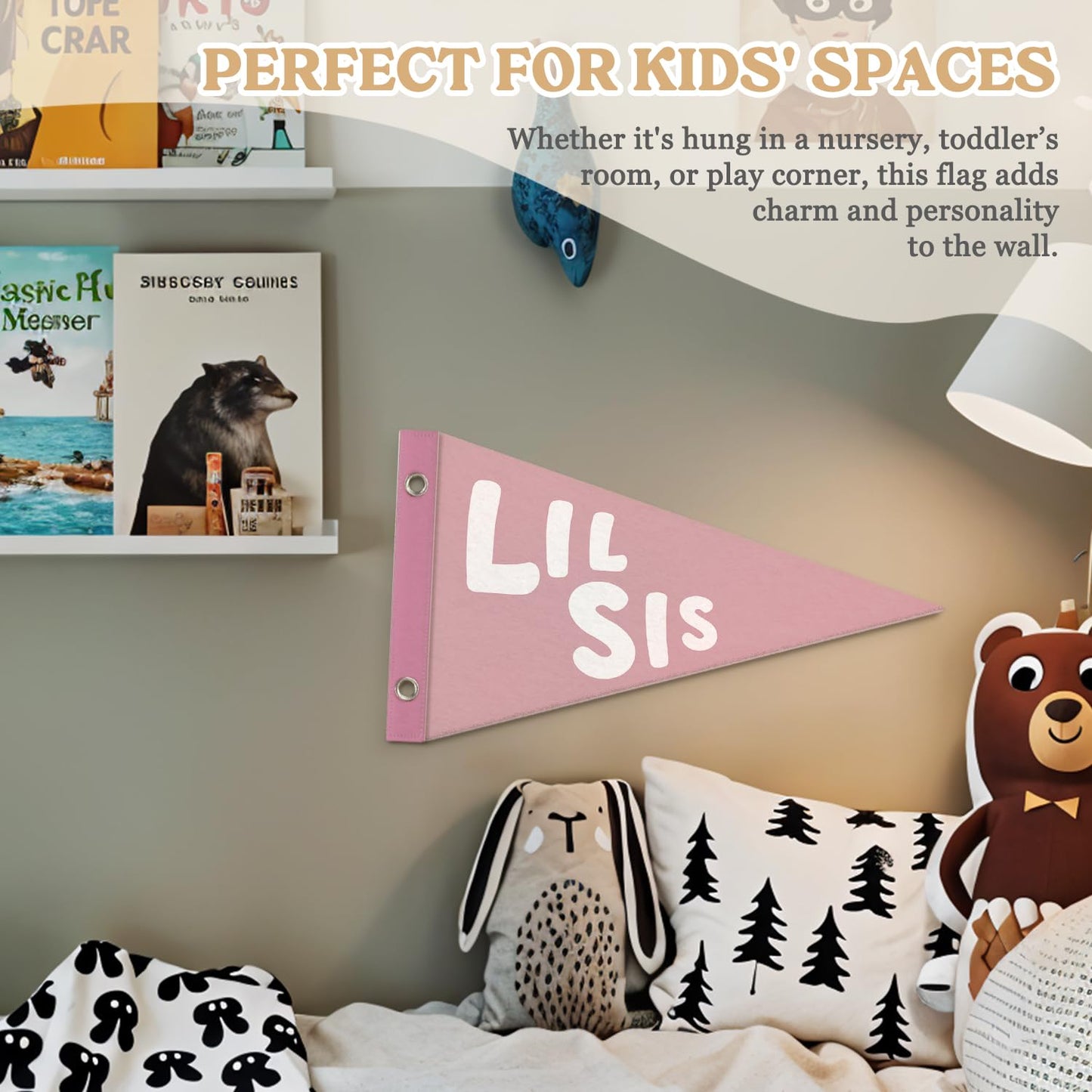 Boy Nursery Decor Pennant Banner Flags Decor, Playroom Essentials, Dude Felt Banner Wall Art Decor for Toddler Kids Room Nursery,Boy Playroom Decor 7.4x14 Inch BST326H