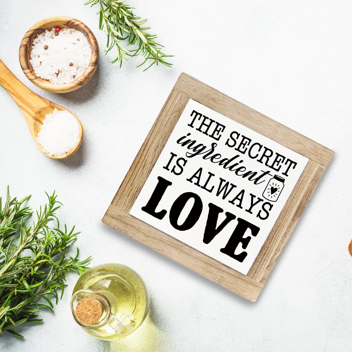Just A Spoonful of Sugar Sign, Coffee Decor Sign, Rustic Kitchen Box Signs, Coffee Station Decor, Modern Farmhouse Home Decors for Kitchen Bar, Cafe Decors, Freestanding Wooden Plaque BST326L