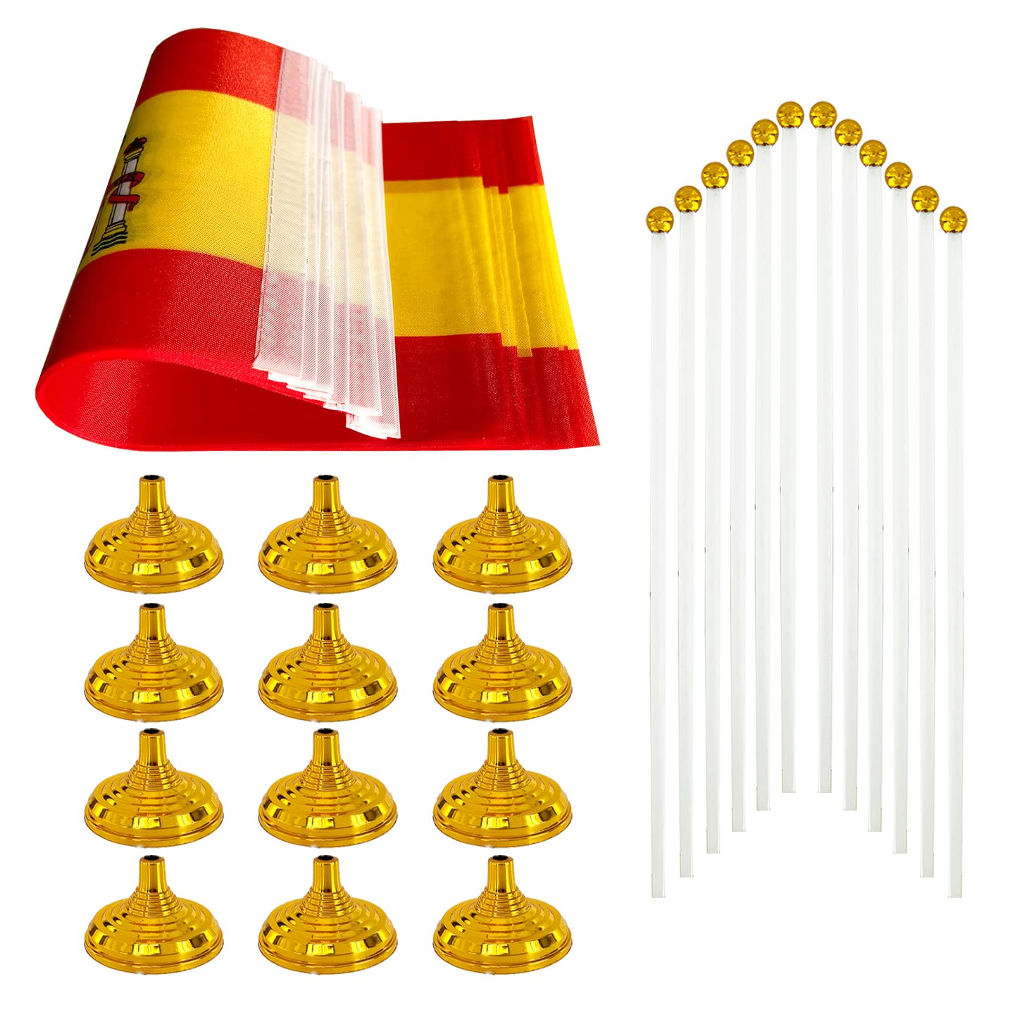 WXTWK 12 Pack Korea Flag Korean Desk Flag Small Mini Korean Table Flags With Stand Base,Home Office Festival Events Celebration Decorations BST202