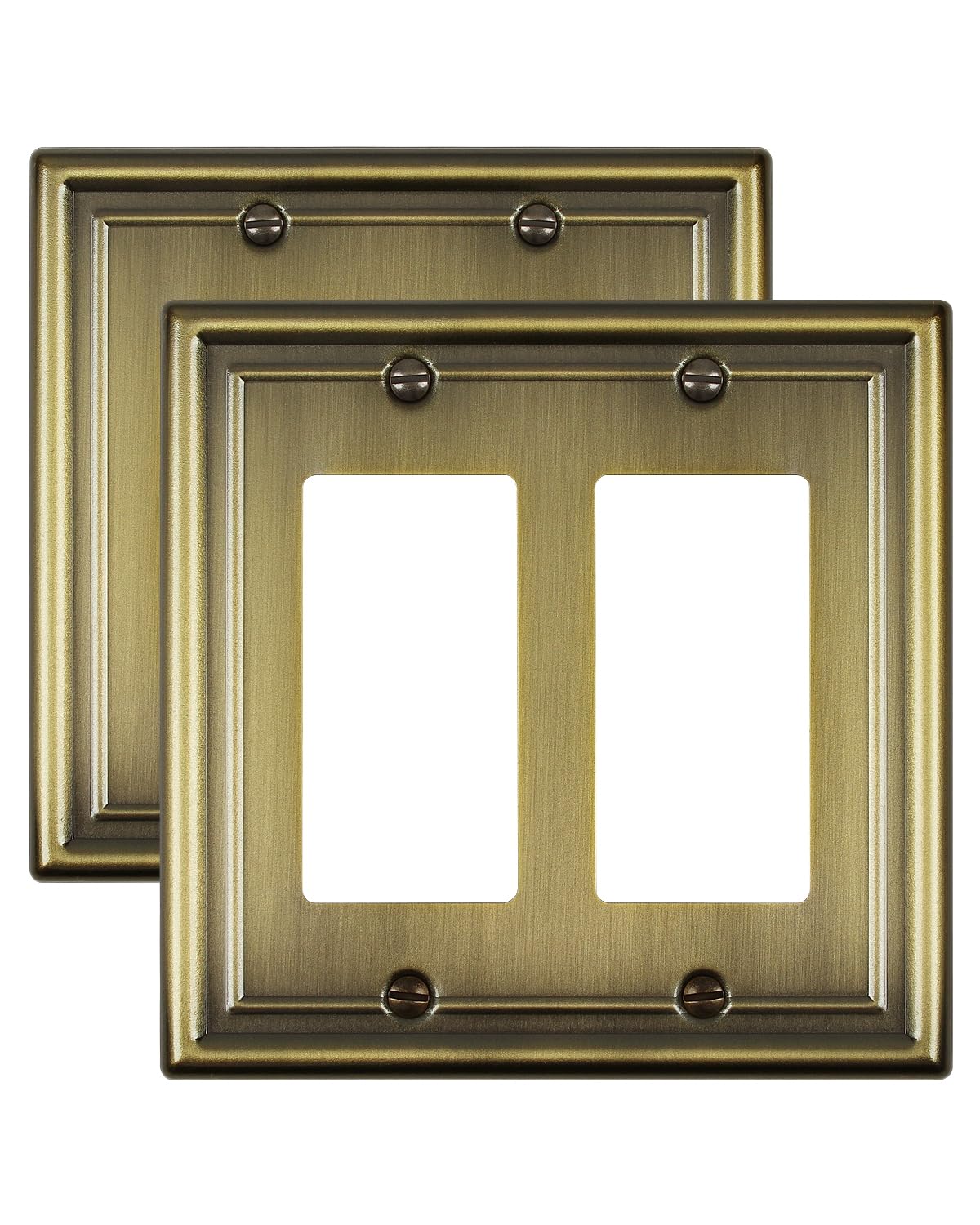 Decorative Metal Wall Plates, Switch Plates Outlet Covers (Off White/1 Decorator 4 Pack) WN420