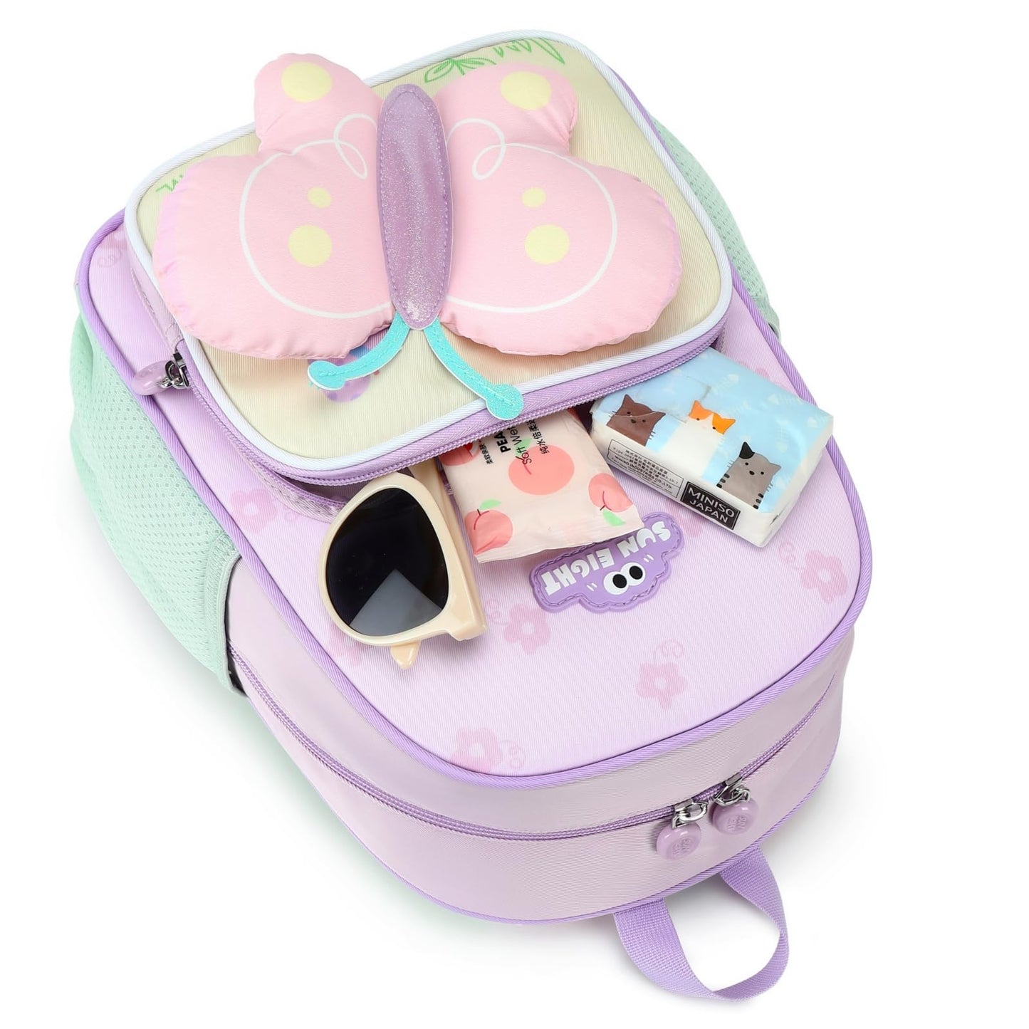 CAMTOP Cute Kids Toddler Backpack Small 3D Cartoon School Bookbags Age 1-3 Daycare Nursary Travel Bags (Butterfly-pink) BST326H