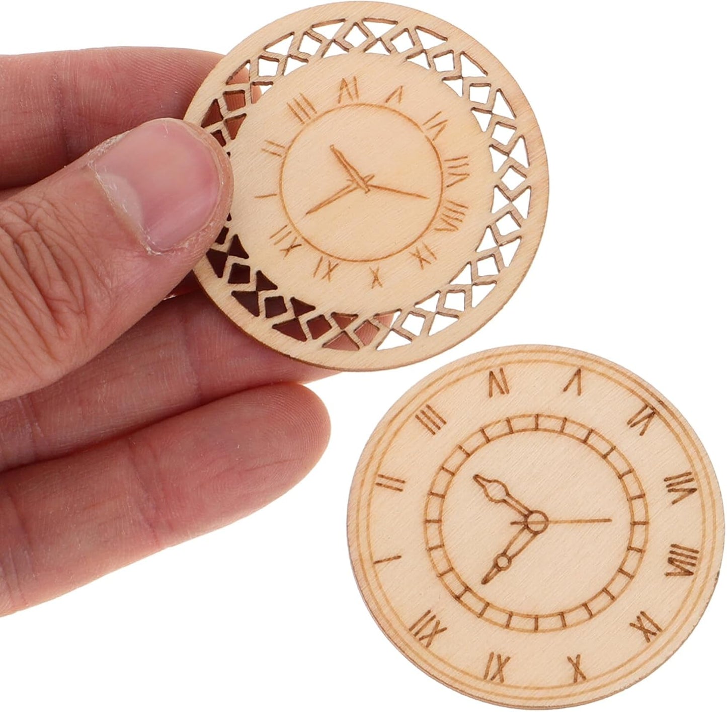 Ciieeo Wooden Clock Cutouts 16 Pack 1.77 in Paintable Unfinished Wood Slices for DIY Wall Craft Kids Art Projects Indoor Decor and Wooden Clock Faces for Crafts BST326L