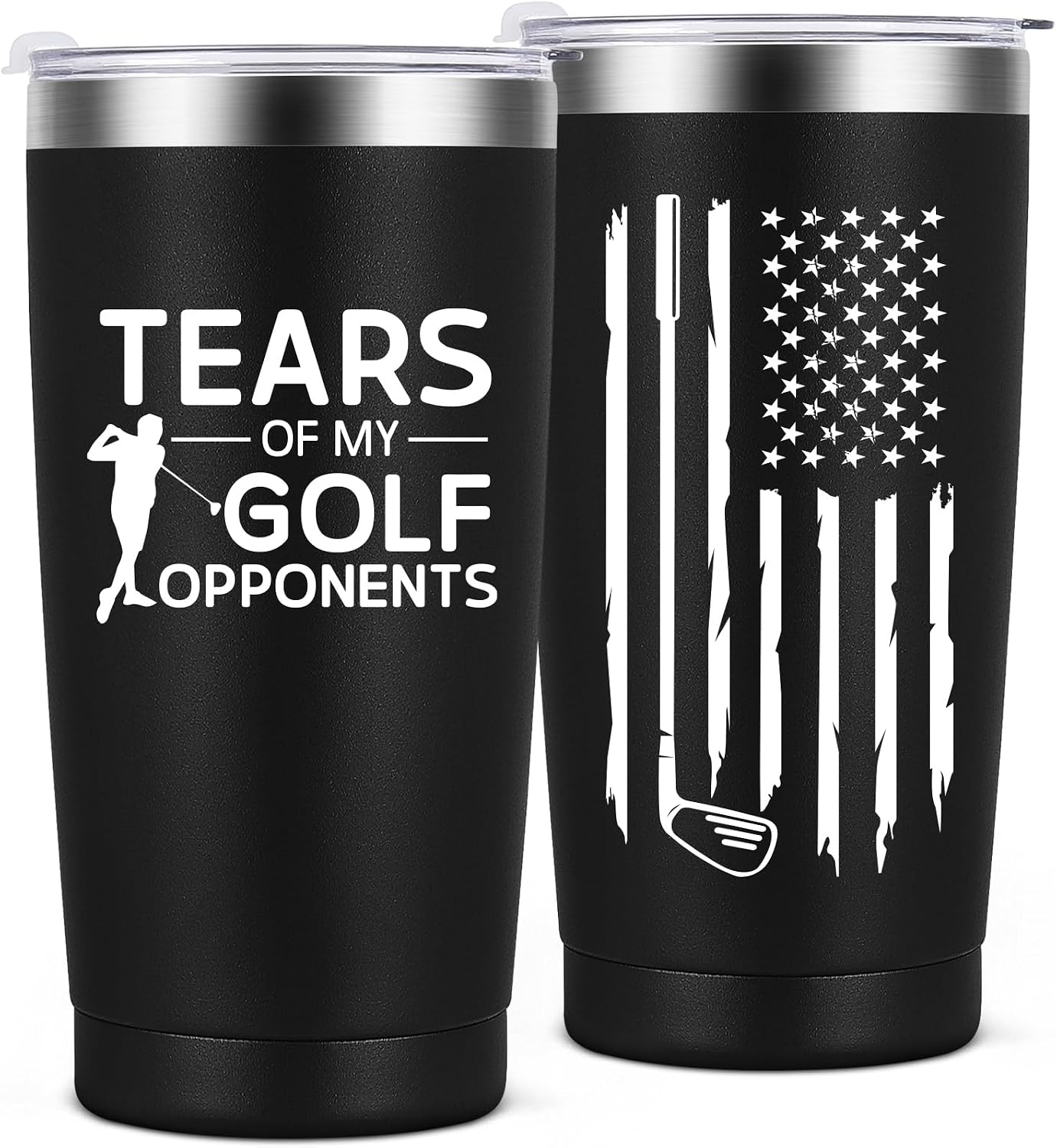 Golf Gifts for Men, Golfers, Father's Day Birthday Christmas Gift for Golf Lover Dad Husband, Vacuum Coffee Mug, 20oz Tumbler Black BST326H