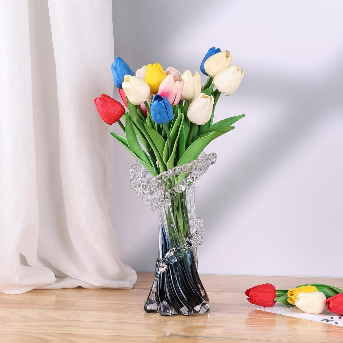 Blue White Clear Wave Vases Gradient 101