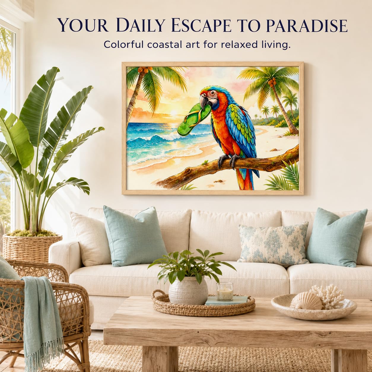 Framed Funny Parrot Bathroom Wall Art Cute Cockatiel Whimsical Canvas Print | Cute Bird Painting Natural Wood Frame Whimsical Animal Picture Playful Wall Decor for Bathroom Kids Room Nursery12x16Inche BST326H