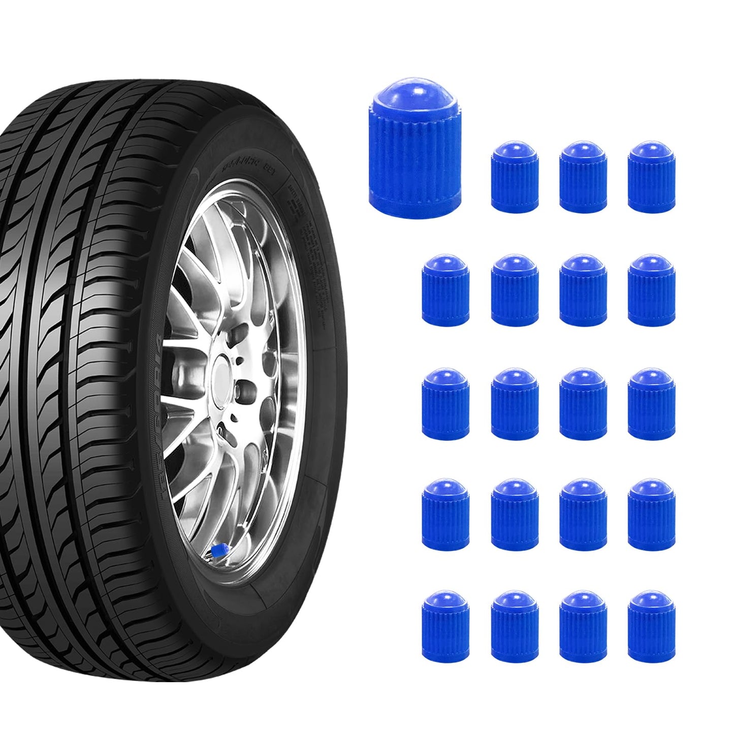 Ziciner 25 PCS Tire Valve Stem Caps, Plastic Car Tyre Valve Cap with O Rubber Seal, Dustproof Airtight Seal Wheel Stem Covers, Universal Accessories for Cars, SUVs, Bicycles,Trucks (Red) WN420