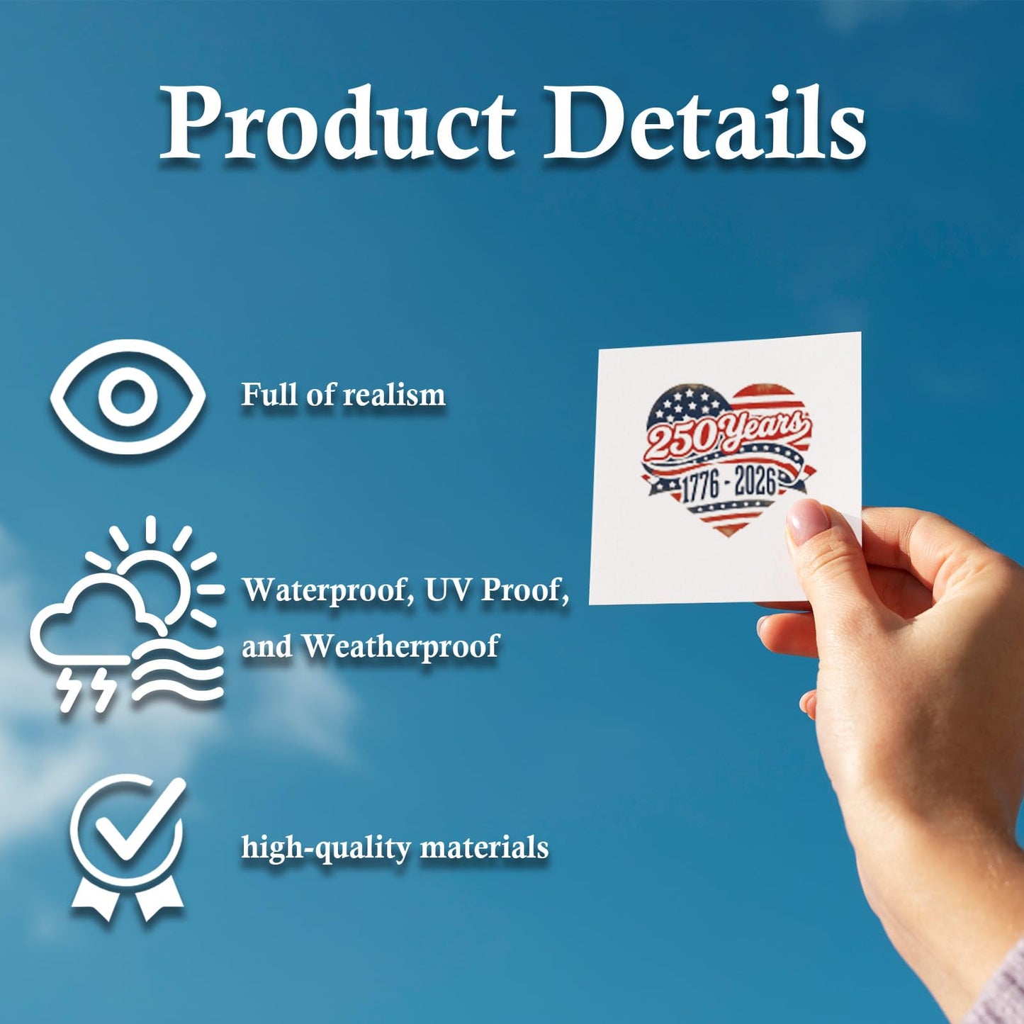 Dazoratix 250th Anniversary Car Decals - 7 Pcs Eagle 250 Years America Flag Merchandise American Patriotic USA 4th of July Independence Vinyl Rearview Mirror Stickers for Window Vehicle Tumbler Bumper BST326L
