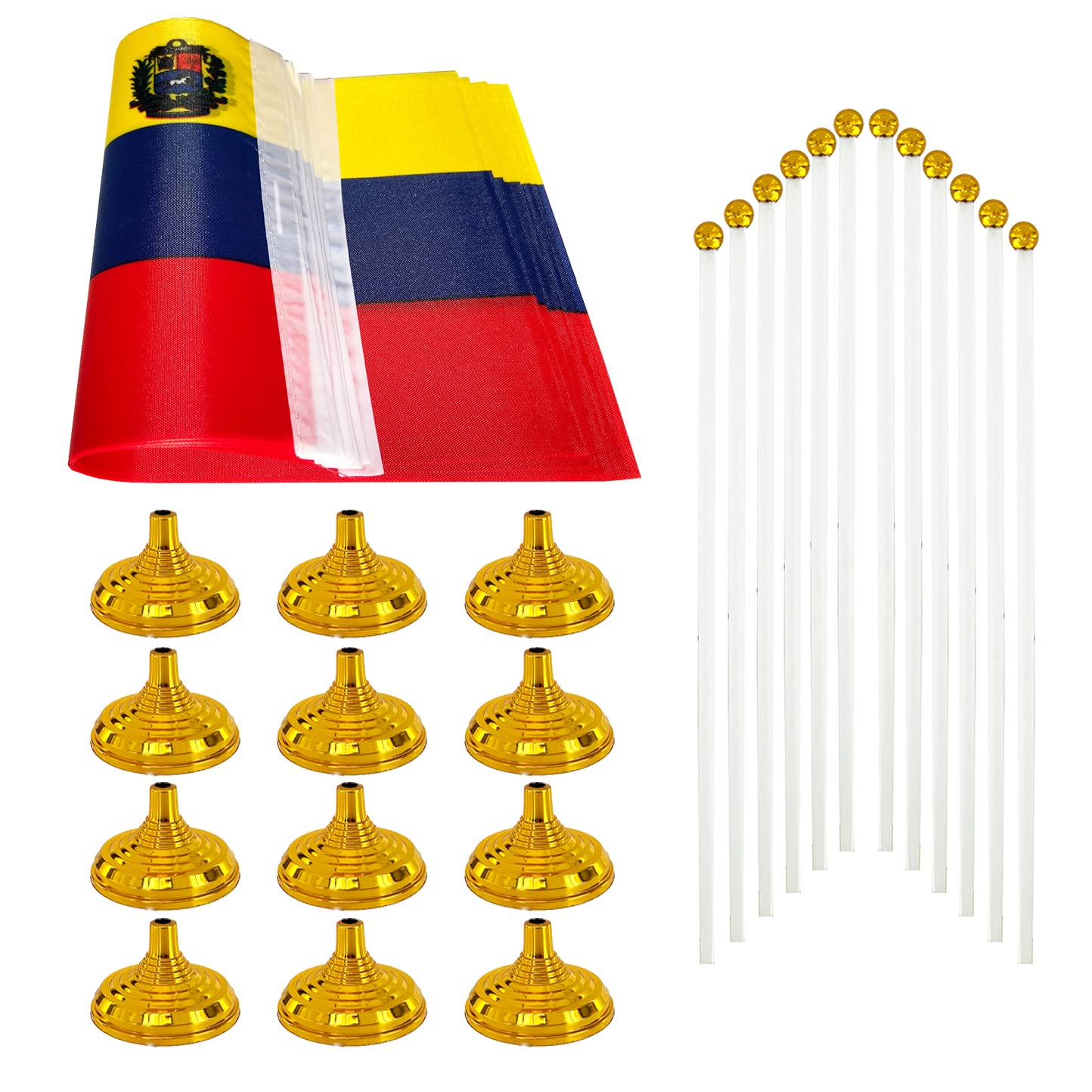 WXTWK 12 Pack Korea Flag Korean Desk Flag Small Mini Korean Table Flags With Stand Base,Home Office Festival Events Celebration Decorations BST202