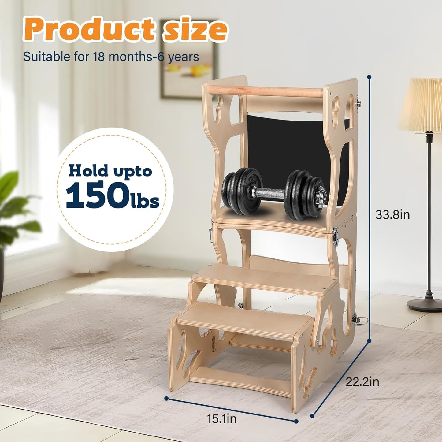 Toddler Tower, Kids Kitchen Step Stool Helper N29