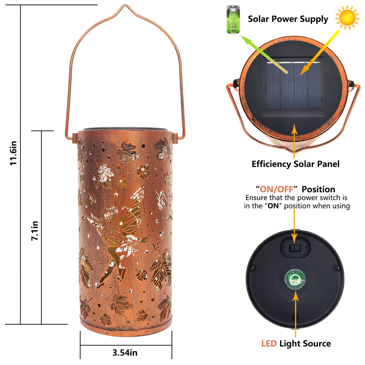 Solar Lanterns Outdoor Waterproof Butterfly Garden Decor Birthday Gifts for Women Mom Grandma, Hanging Solar Lights Metal Lantern Decoration Outside for Yard, Patio, Backyard, Porch