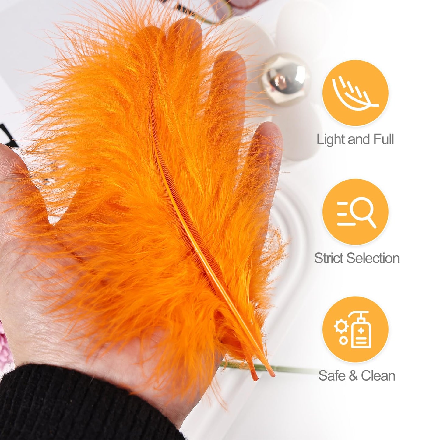 Fluffy Turkey Marabou Feathers 100pcs for Craft Dream Catcher Decoration - 4-7Inches Natural Feathers (Green) BST220