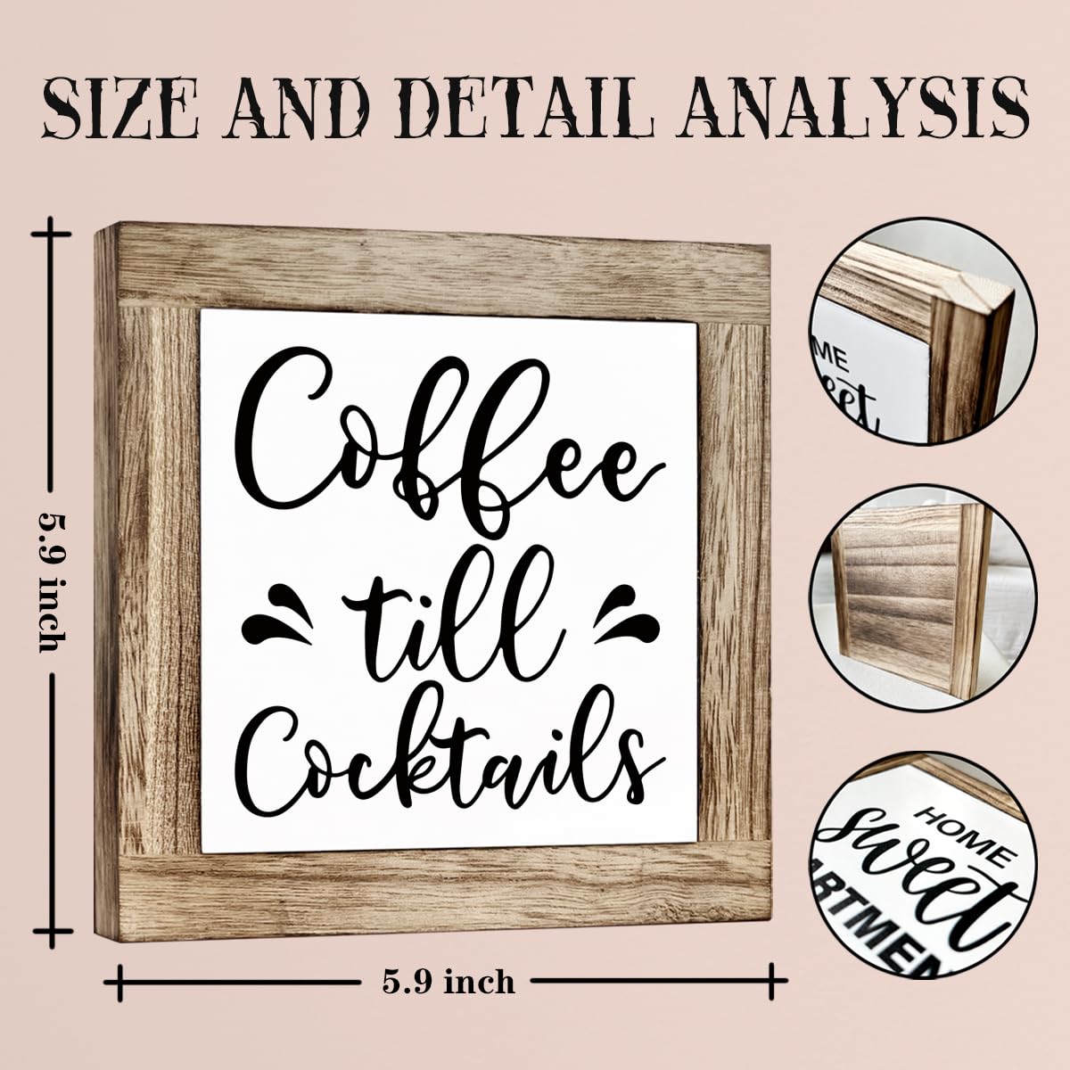 Funny Wooden Coffee Bar Decor Sign, Bar Decorations, in the Morning When Rise Give Me Jesus (and Coffee), Cafe Table Top Shelf Accessories, Cafe Signs Decor 5.9x5.9 Inches BST202