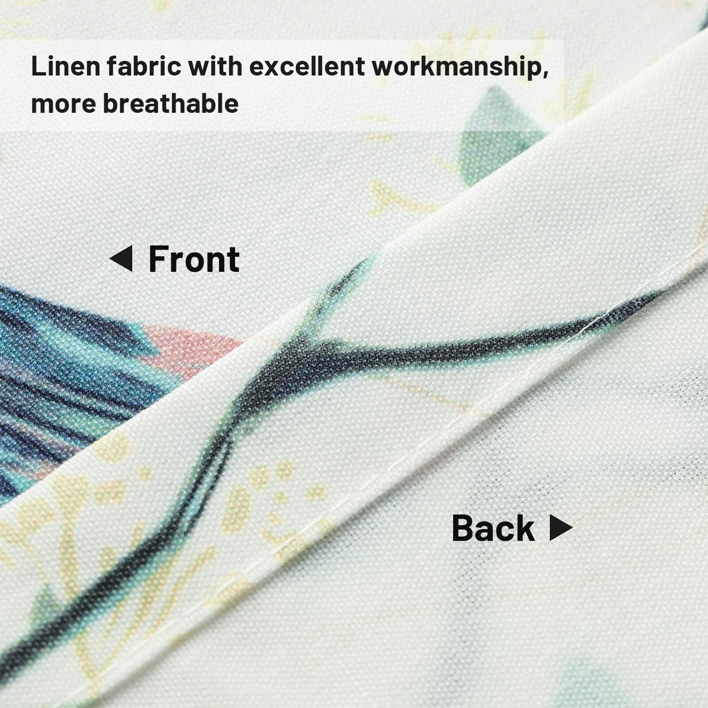 Leeva Tie Up Valance for Windows, Elegant Birds Pattern Light Filtering Window Treatment Valances for Bedroom Kitchen, One Panel, 52 x 18, Light Blue BST220