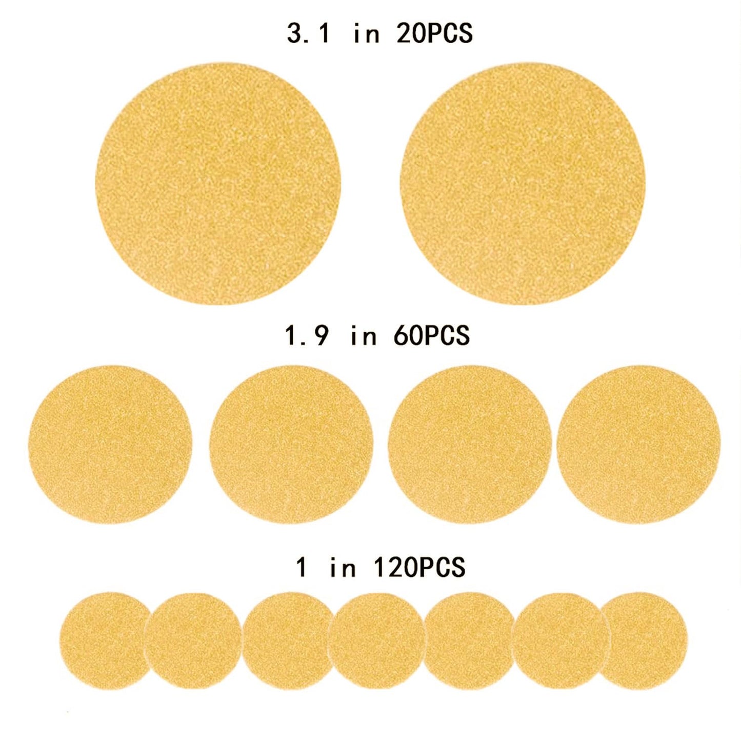 Gold Round Glitter Confetti(3/2/1 inch),200PCS Gold Dots Sparkling Confetti for Table Decor BST220