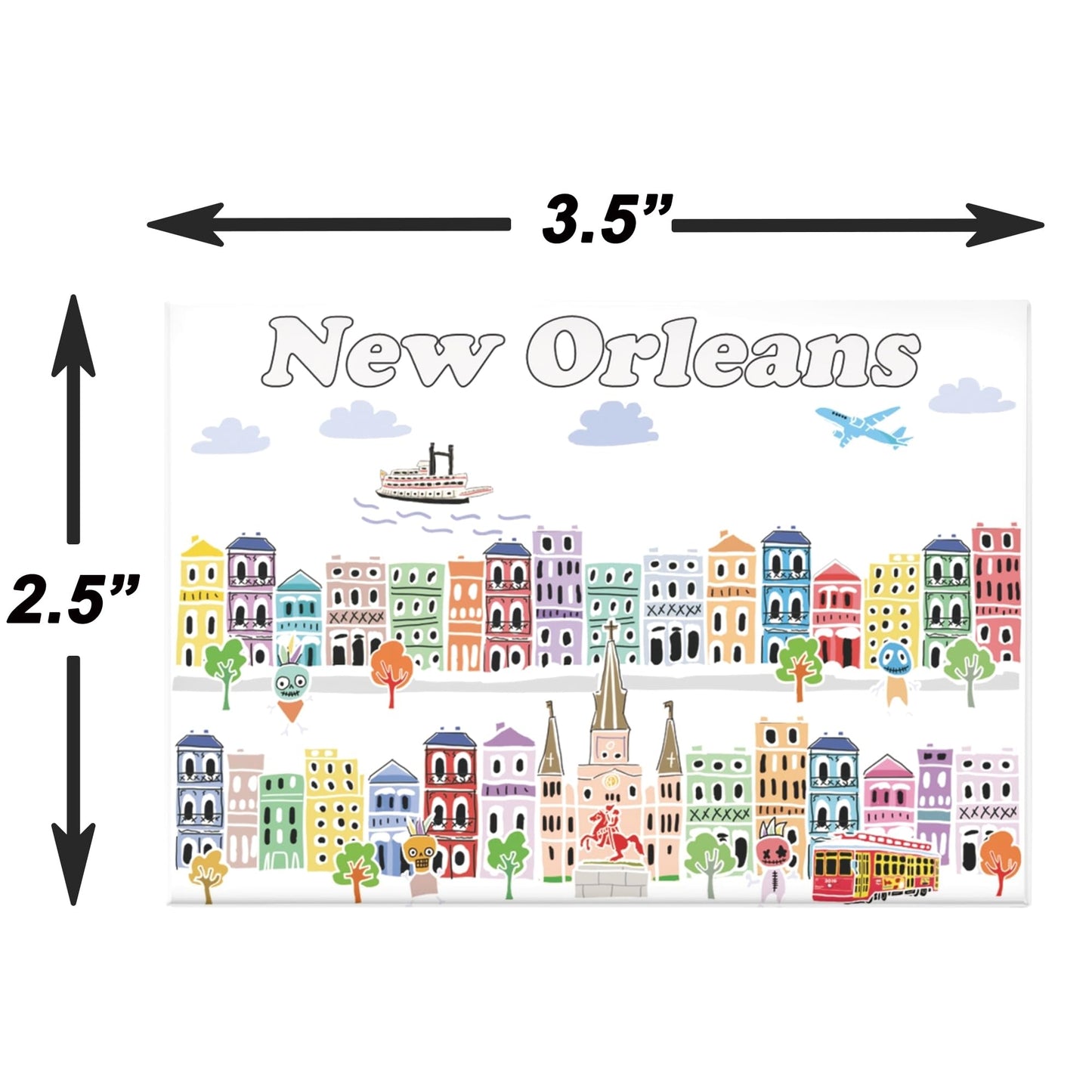 City Themed Artwork Magnet Collection by Beary Blu - Designed in The USA, Collectible Souvenirs Gifts 2.5" x 3.5" (Dallas) BST220