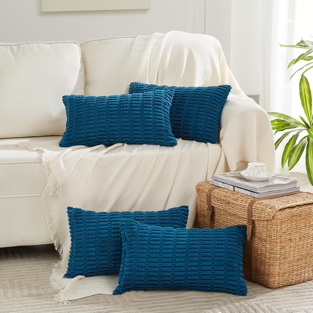 Fancy Homi 4 Packs Decorative Throw Pillow Covers for Living Room Couch Bed, Modern Farmhouse Boho Home Décor Accent Cushion Case, 26" x 26", Peach BST220