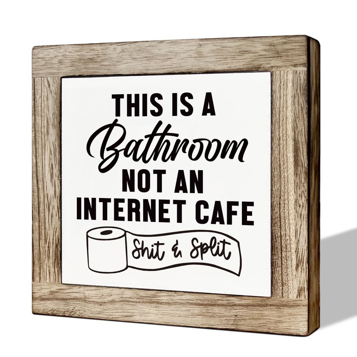 Bathroom Decor, Funny Bathroom Decor, Flush the Toilet This is Not Show and Tell, Wooden Box Signs for Home Decor, Bathroom Decor Tabletop, Kids Bathroom Rules Sign Decor, Bathroom Box Sign B6-71 BST202