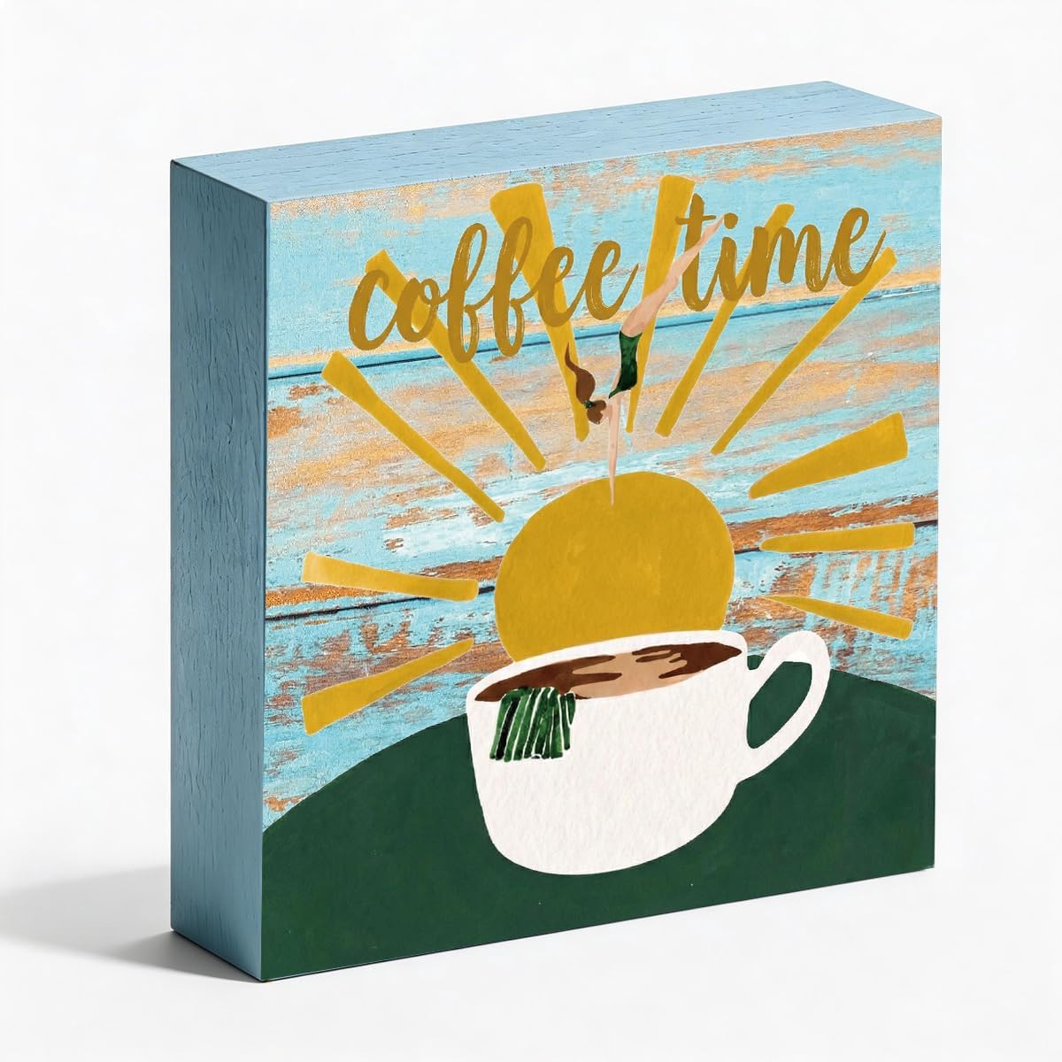 Coffee Sign Decor Sunshine Decorations for Home Office Coffees Station | Coffee Bar Decor Decorations for Home Funny Sun Table Desk Decorations Unique Housewarming Gift Ideas for Women BST202