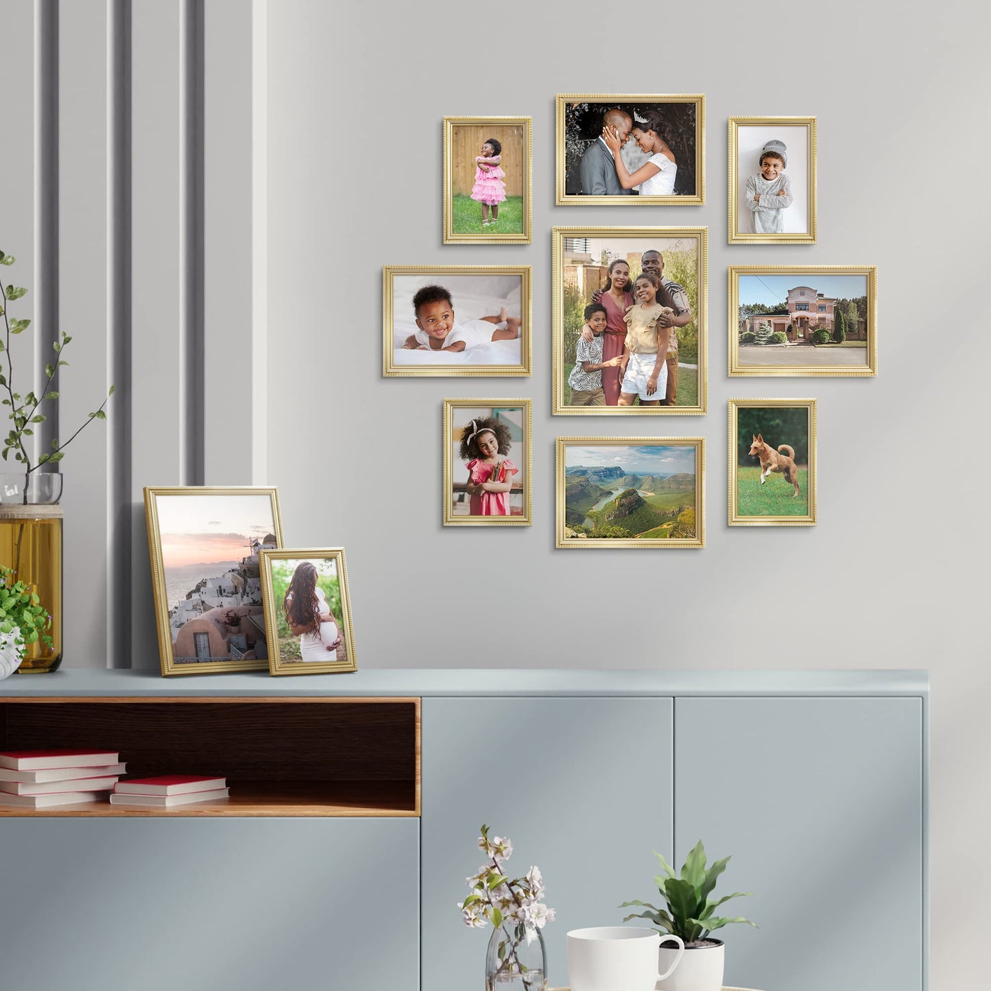 Icona Bay Combination White Picture Frames Set - 10 PC (Five 4x6, Three 5x7, Two 8x10), Inspirations Collection Multi-Pack for Contemporary Wall Gallery BST220