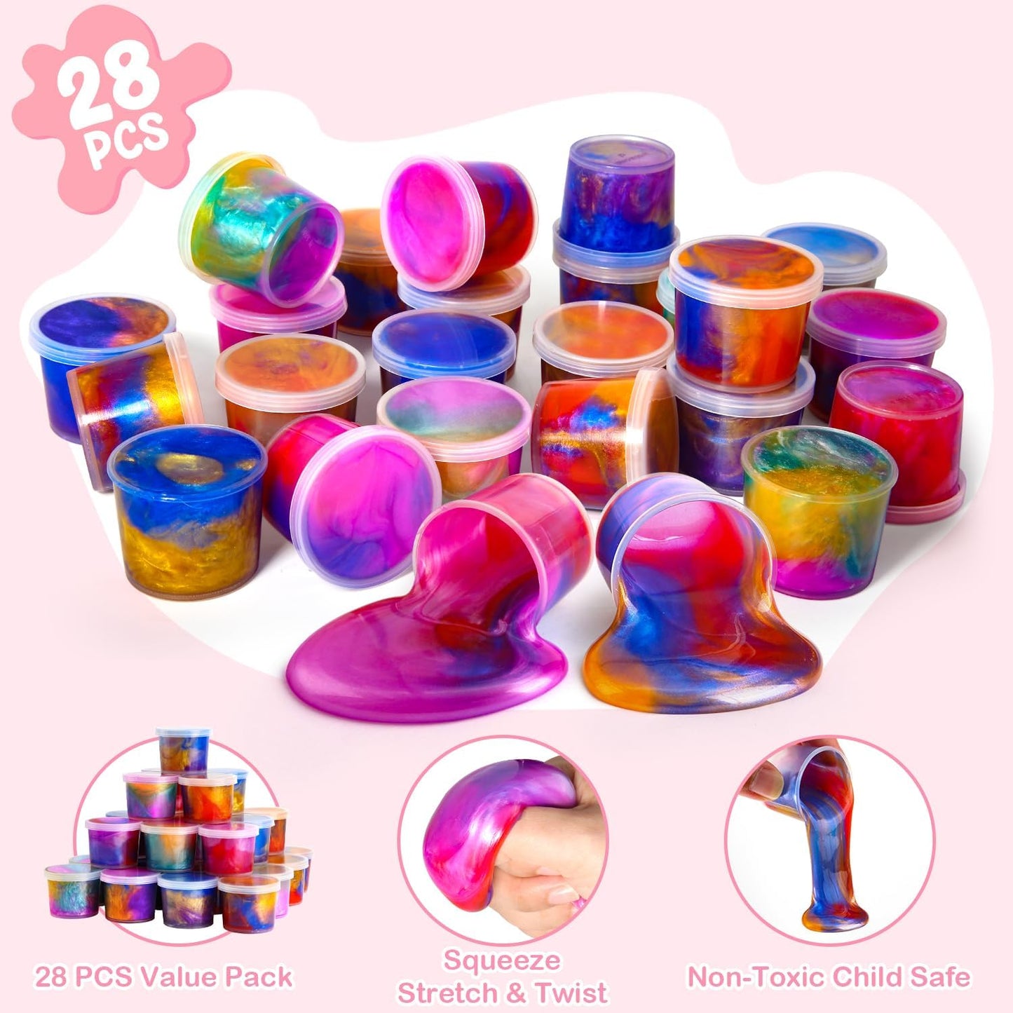 Galaxy Slime Valentines 28pcs 65