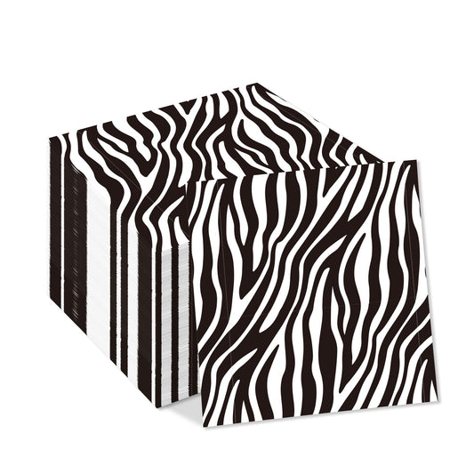 40pcs Animal Leopard Print Party Napkins Disposable Jungle Animal Print Tableware Dinner Napkin for Safari Leopard Themed Birthday Baby Shower Party Supplies BST220