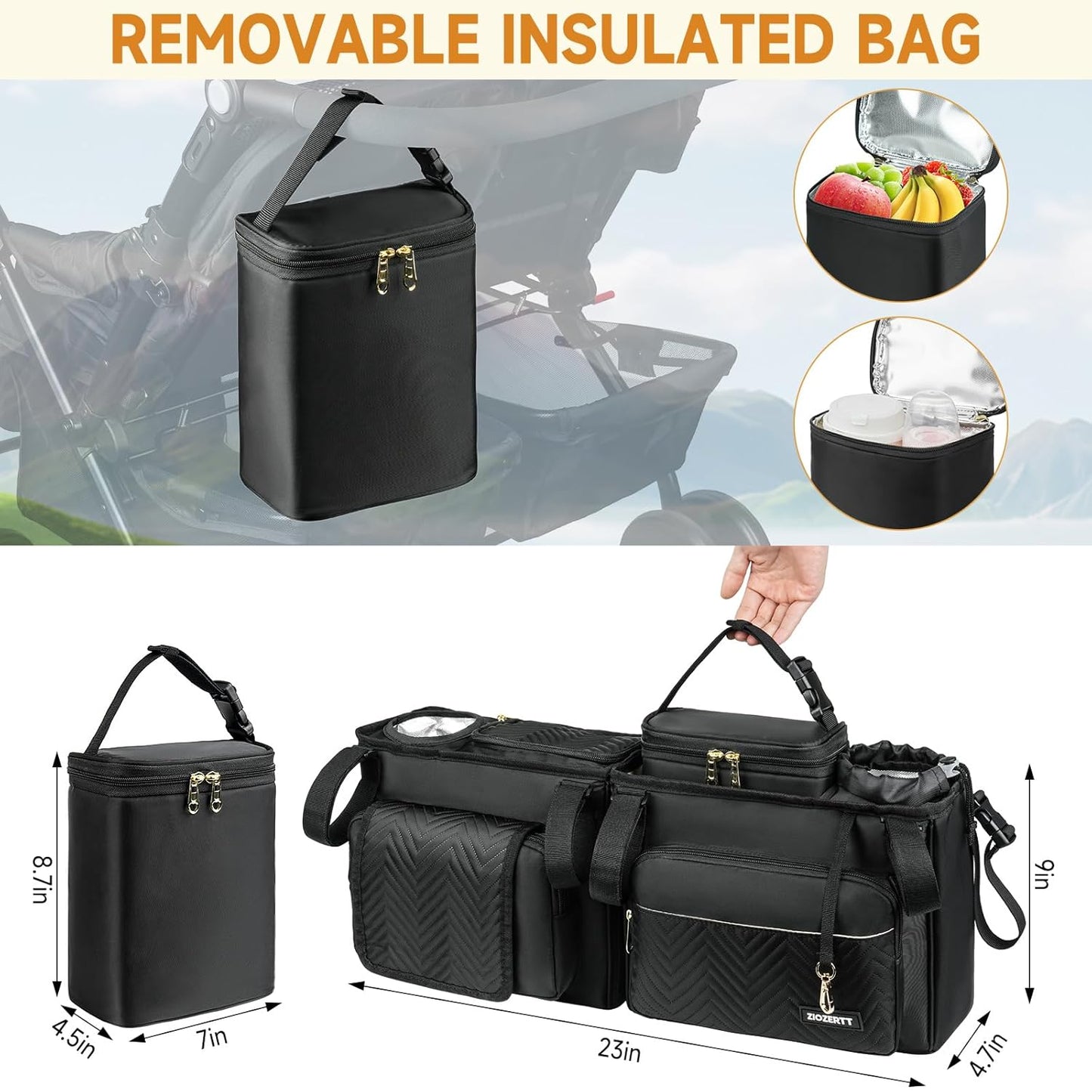 ZIOZERTT Double Stroller Caddy 100a