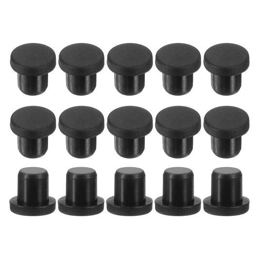 uxcell 15Pcs Silicone Hole Plug, Waterproof Solid T-Shaped Rubber Stoppers Bottle Seal Tube Pipe Plugs End Cap for 5.8mm/0.23" Hole for Bathtub Bottle, 0.31" Plug Height, Black BST326L