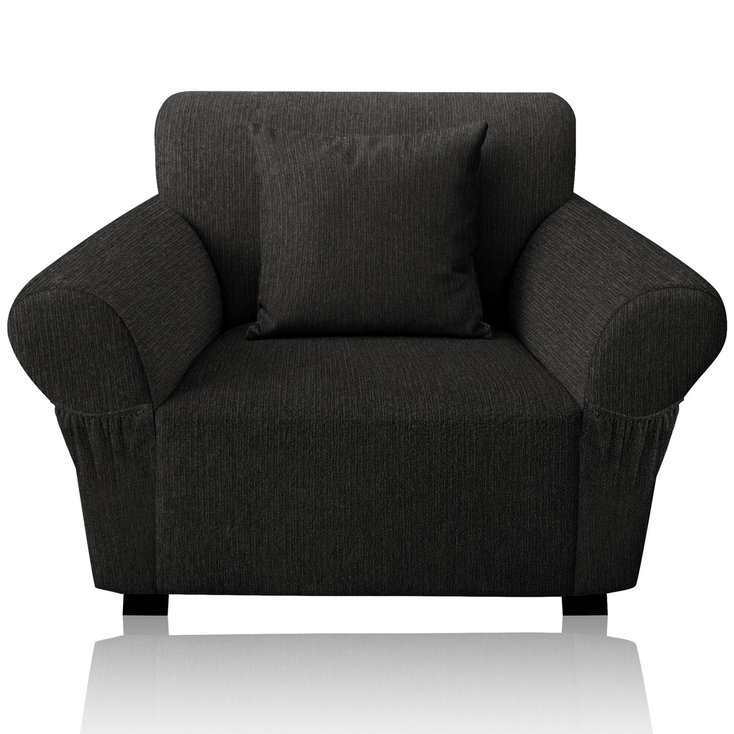 Sofa Slipcover with 2 Pillow Cover for 3 Cushion Couch, Non Slip Furniture Protector with Elastic Bottom, Washable Sofa Cover for Kids, Pets (Sofa, Navy) BST326H
