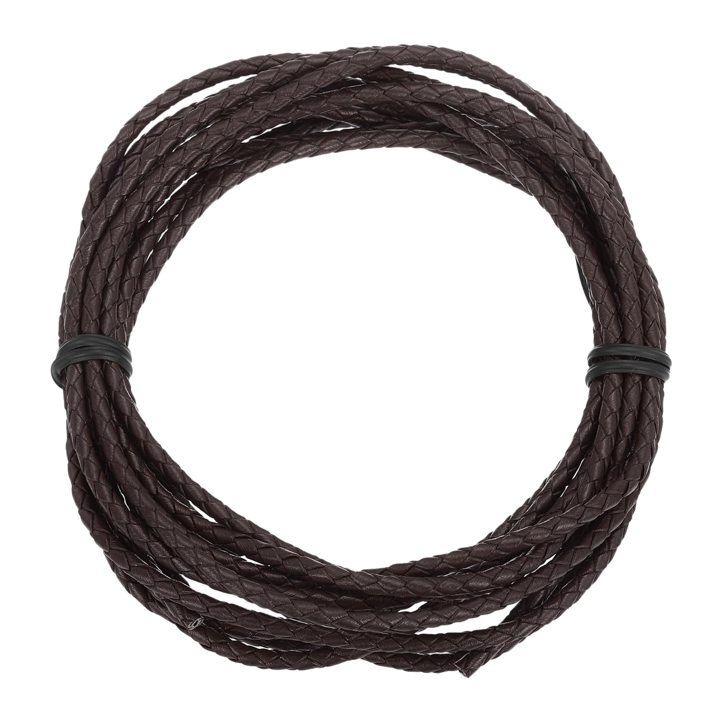 MECCANIXITY 1.1 Yards Bolo Tie Cord 6mm Diameter Round Braided Leather Strip 1 Meter Long for Bracelet Necklace Beading, Yellow WN420