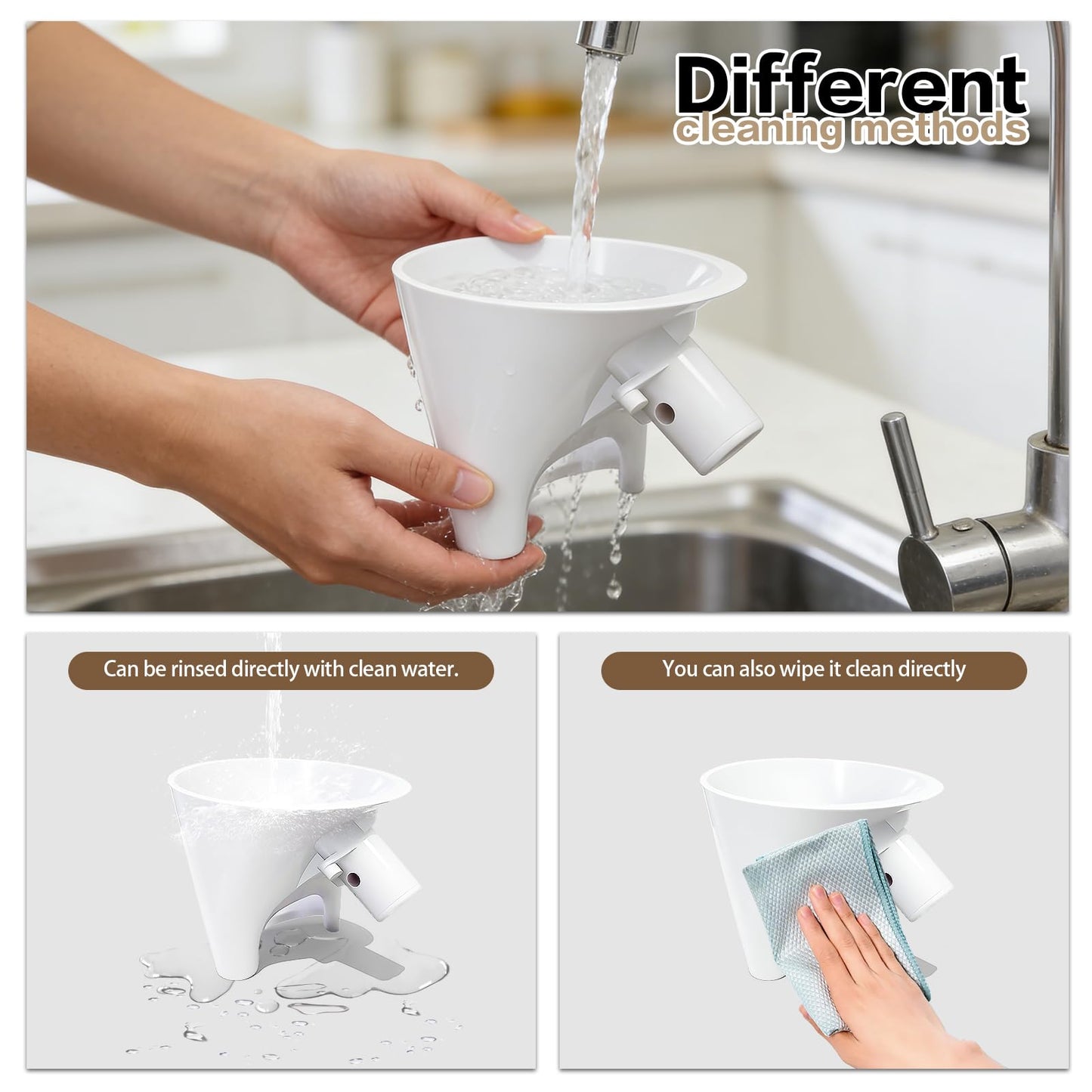 2026 New Flour Funnel for Kitchen Aid Mixer,Fits Tilt-Head 4.5–5 Qt (KSM150), Kitchen Aid Accessories and Attachments,Powder Funnel with Easy-Pour, Prevents Spills,Easy to Clean Baking Tool(Black) BST220