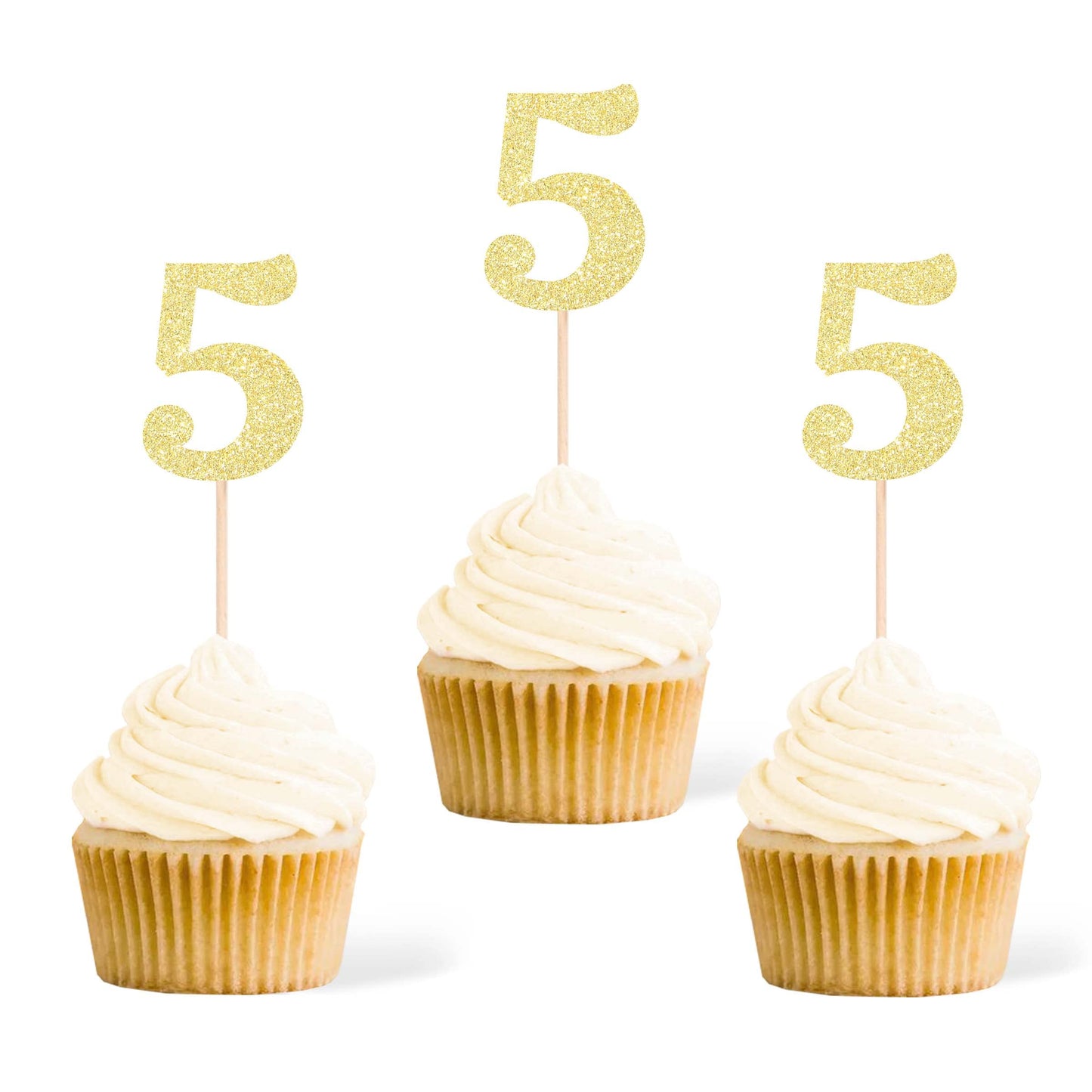 Gexolenu 24 PCS Rose Gold Double-sided 3rd Birthday Cupcake Toppers, Glitter Age THREE Cake Picks Decor, Third Happy Birthday Party Decorations Baby Shower Anniversary Party Supplies BST220