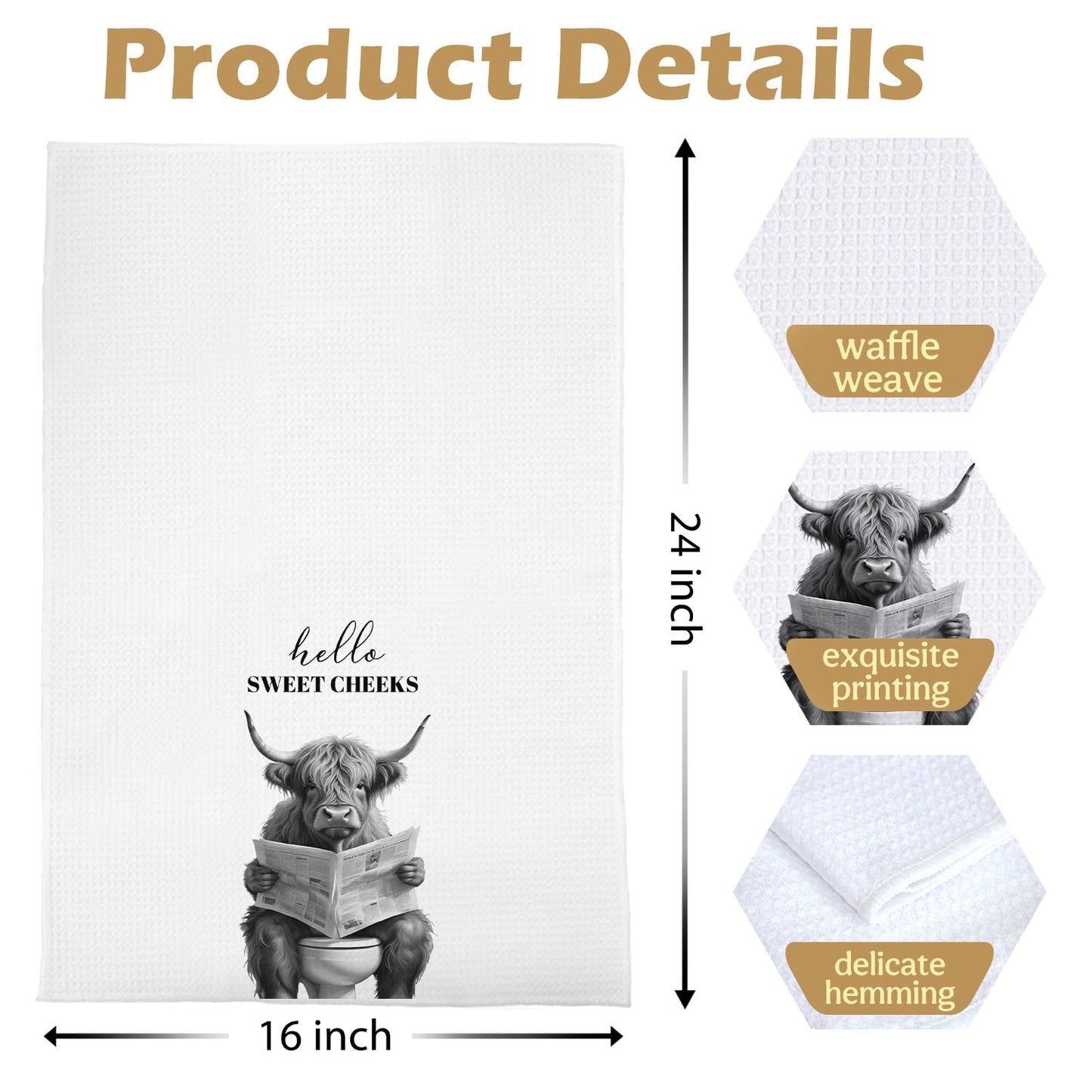 Raccoon Gifts Bathroom Towels Set - Raccoon Gifts Decorative Hand Towels, Hello Sweet Cheeks Bathroom Decor, 16x24 Inches Set of 2 BST220