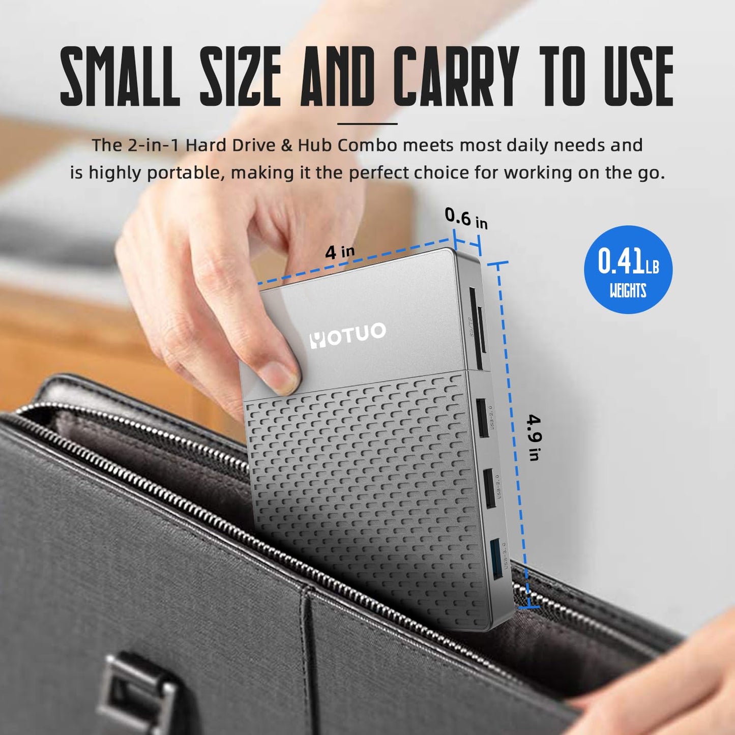 YOTUO 1TB External Hard Drive, USB C Multiport Hub HDD 7-in-1 RD12