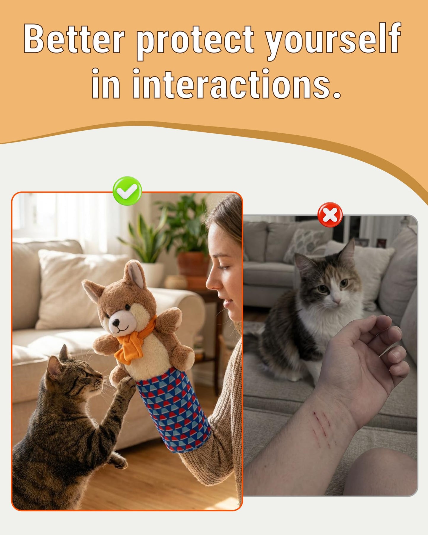 Cat Wrestling Glove Toy | Karate Kitty Puppet with Built-in Catnip N27