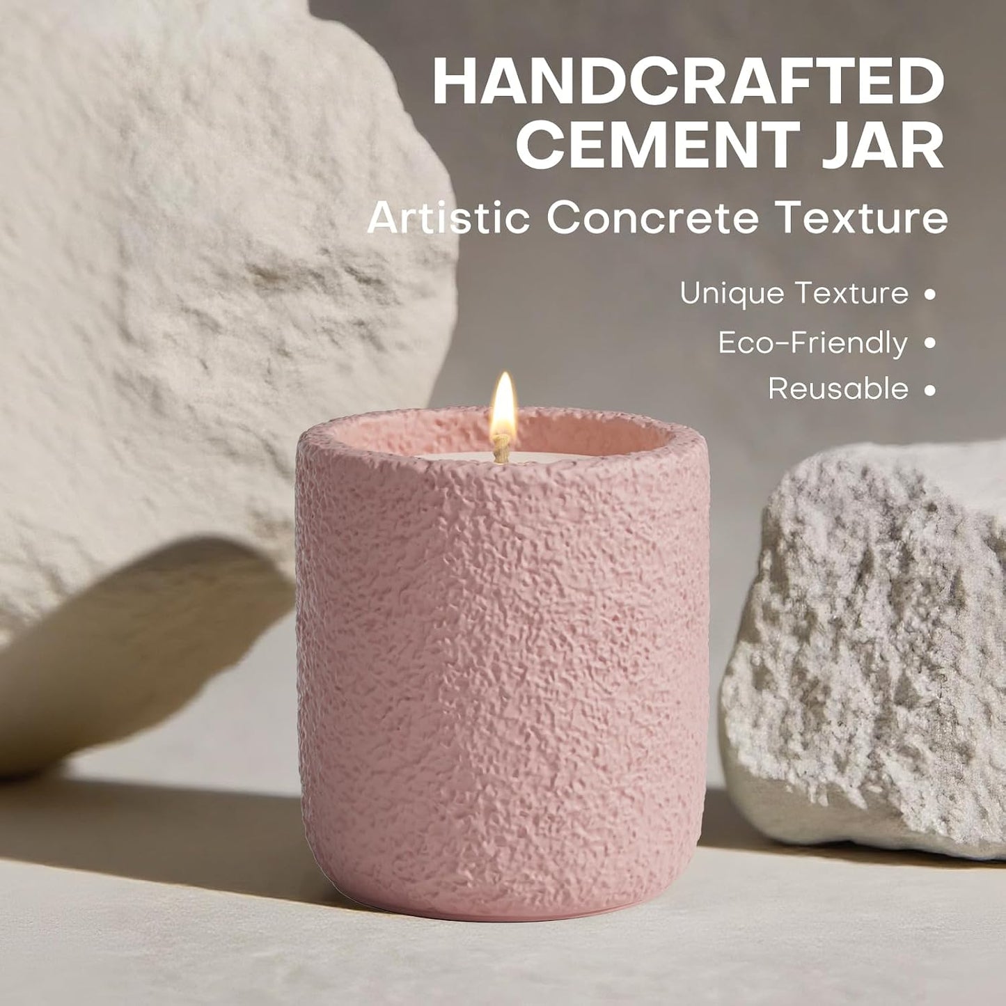 Scented Candles for Home, Natural Soy Wax Candle Gift, Non-Toxic Cement Jar Candles, Luxury Aromatherapy for Stress Relief, Gifts for Women and Men, Highly Scented, Lily Veil BST202