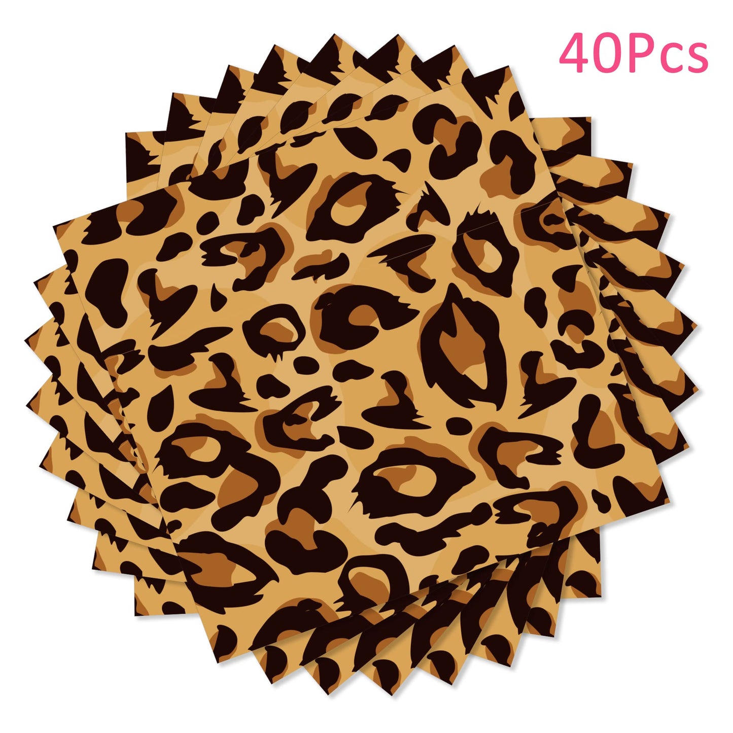 40pcs Animal Leopard Print Party Napkins Disposable Jungle Animal Print Tableware Dinner Napkin for Safari Leopard Themed Birthday Baby Shower Party Supplies BST220