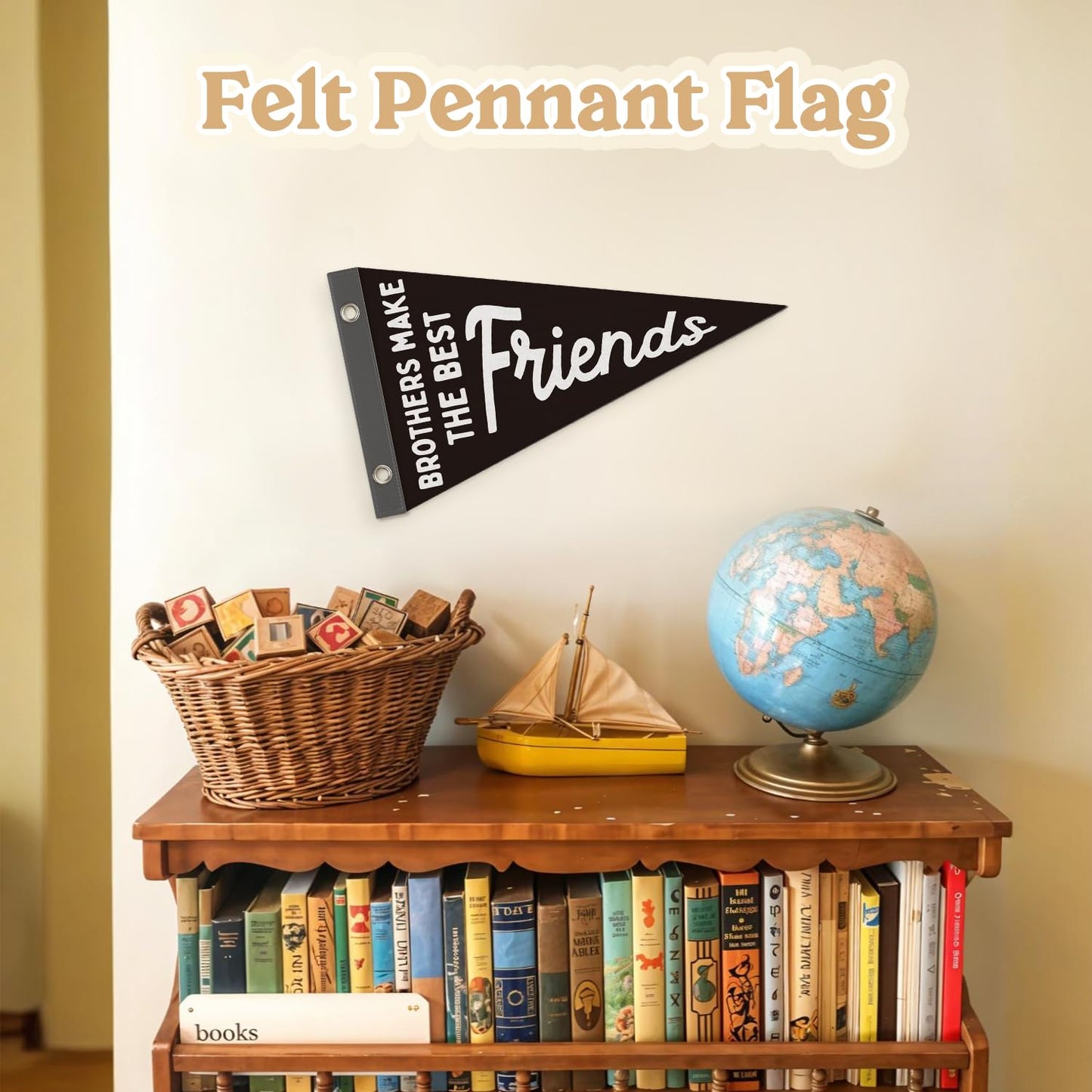 Boy Nursery Decor Pennant Banner Flags Decor, Playroom Essentials, Dude Felt Banner Wall Art Decor for Toddler Kids Room Nursery,Boy Playroom Decor 7.4x14 Inch BST326H
