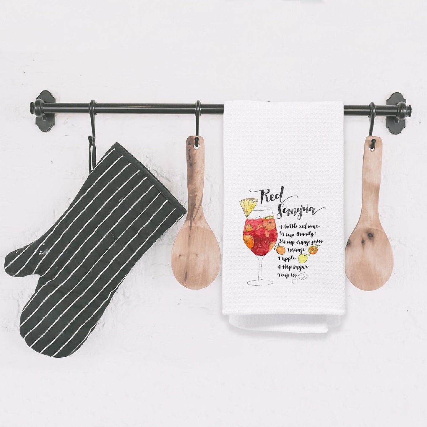 Bon Appetite Modern Kitchen Towels, Farmhouse French Dish Tea Towels for Kitchen, Gifts for Cooking Lovers Decorative Hand Towels, 16x24 Inch WN420