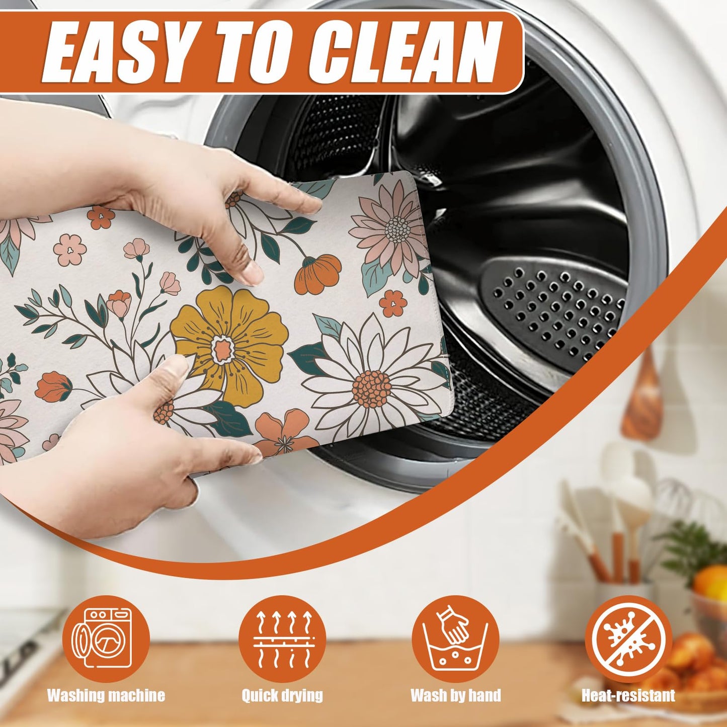 Brown Leopard Dish Drying Mat for Kitchen Counter Microfiber Absorbent Dish Kitchen Drying Mat Draining Reusable Washable for Dishes/Utensils/Counterto BST220