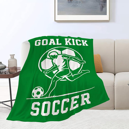 Soccer Blanket Super Soft Warm Fluffy Fleece Flannel Ball Sports Throw Blanket Cozy Fuzzy Plush Stuff Bedding Blankets Gifts for Teens Boys Kids Women Girls Adults 50"X40" BST326H